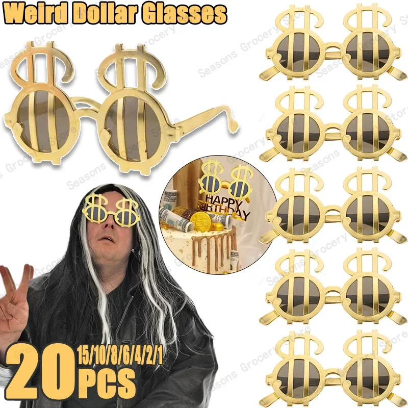 Dollar sunglasses gold frame dollar glasses funny graduation creative birthday party props photography selfie decoration