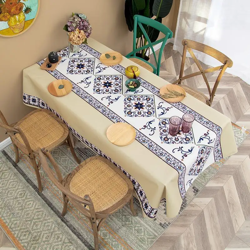 Mantel estampado De estilo bohemio para mesa De centro, Rectangular cubierta impermeable, decoración De fiesta