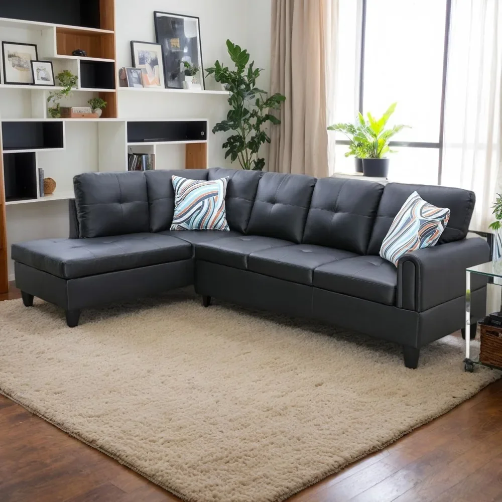 

L-Shaped Combination Sofa Set, Luxurious Synthetic Leather Living Room Sofa, Suitable for Living Rooms, Bedrooms, Apartments