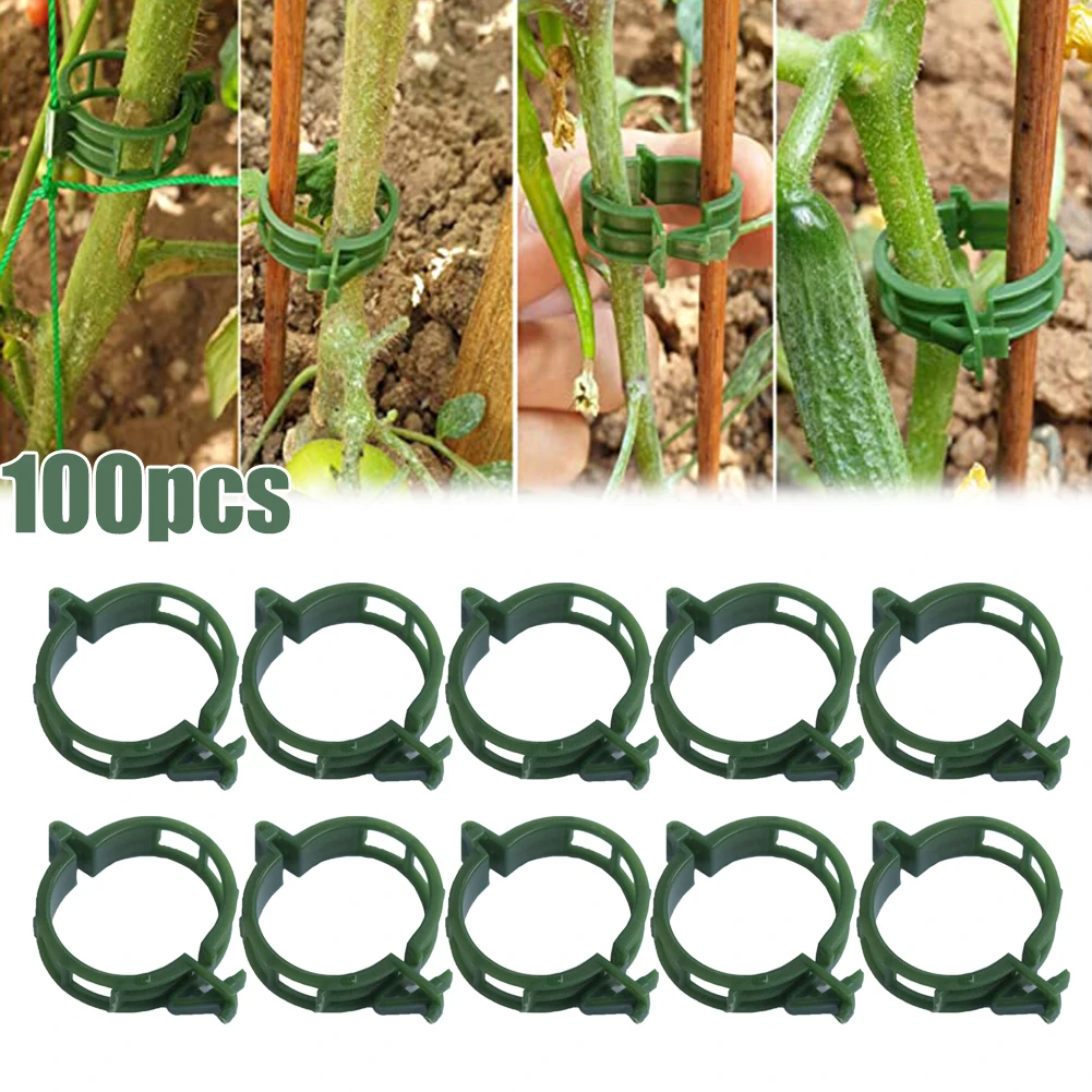 

100pcs /bag Plant Clip Tomato Clips Trellis Garden Plant Flower Vegetable Binder Twine Plant Support Greenhouse Clip Supplies