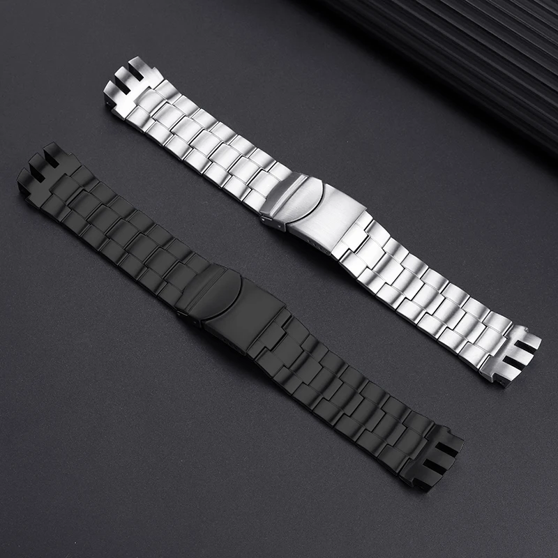 Metal Watch Strap With Concave And Convex Mouth For Swatch YTS401/402/403G Watch Band 20mm Waterproof  Bracelet