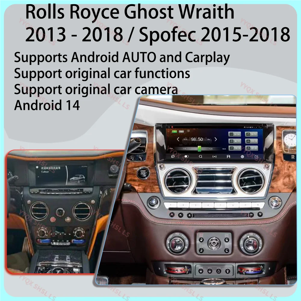 

Android 14 Carplay Radio Coche With BT For Rolls Royce Ghost Phantom GPS Navigation Autoradio Automotive Multimedia Head Unit