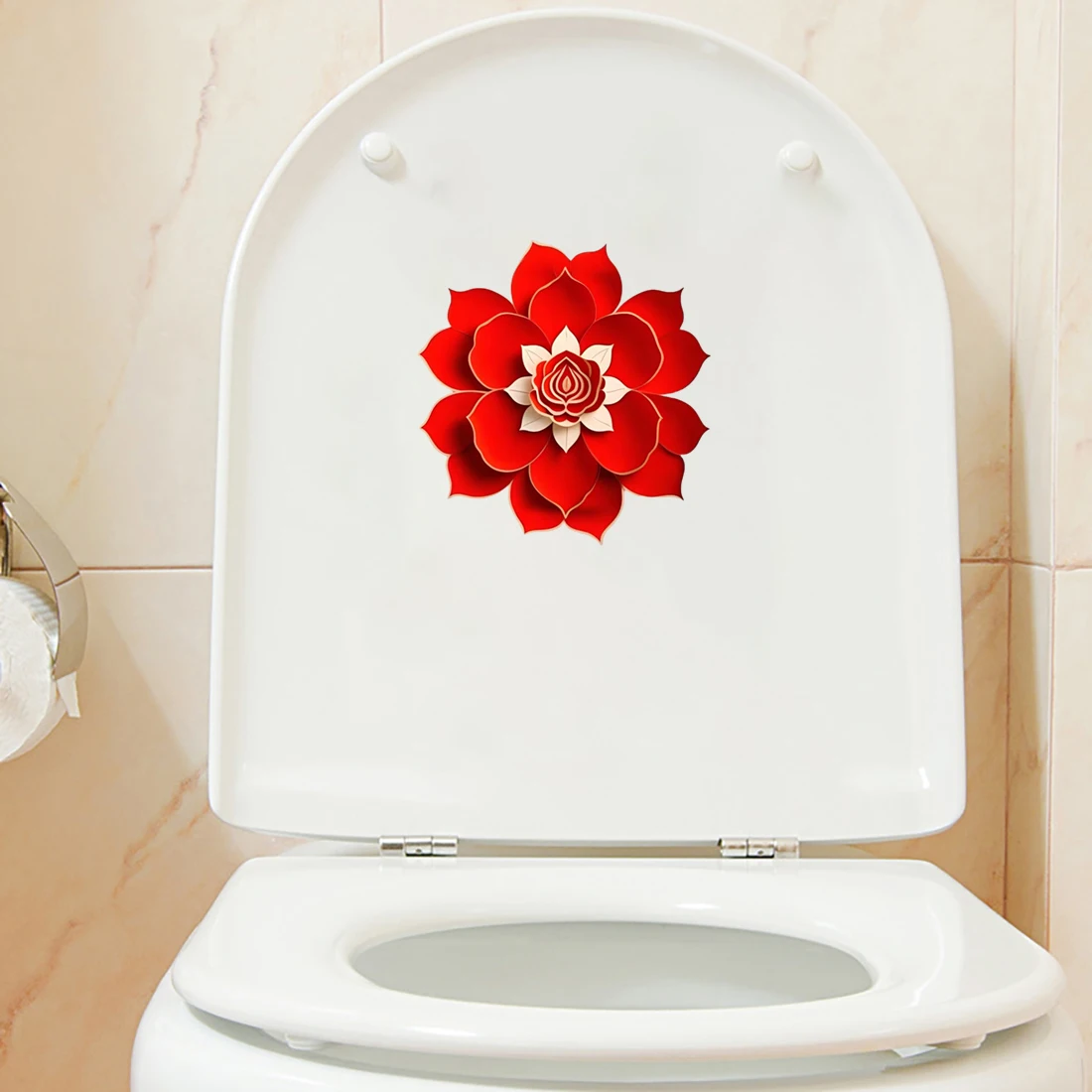 Three Ratels CV001 Beautiful red flower room decoration wall stickers mobile phone stickers car decals