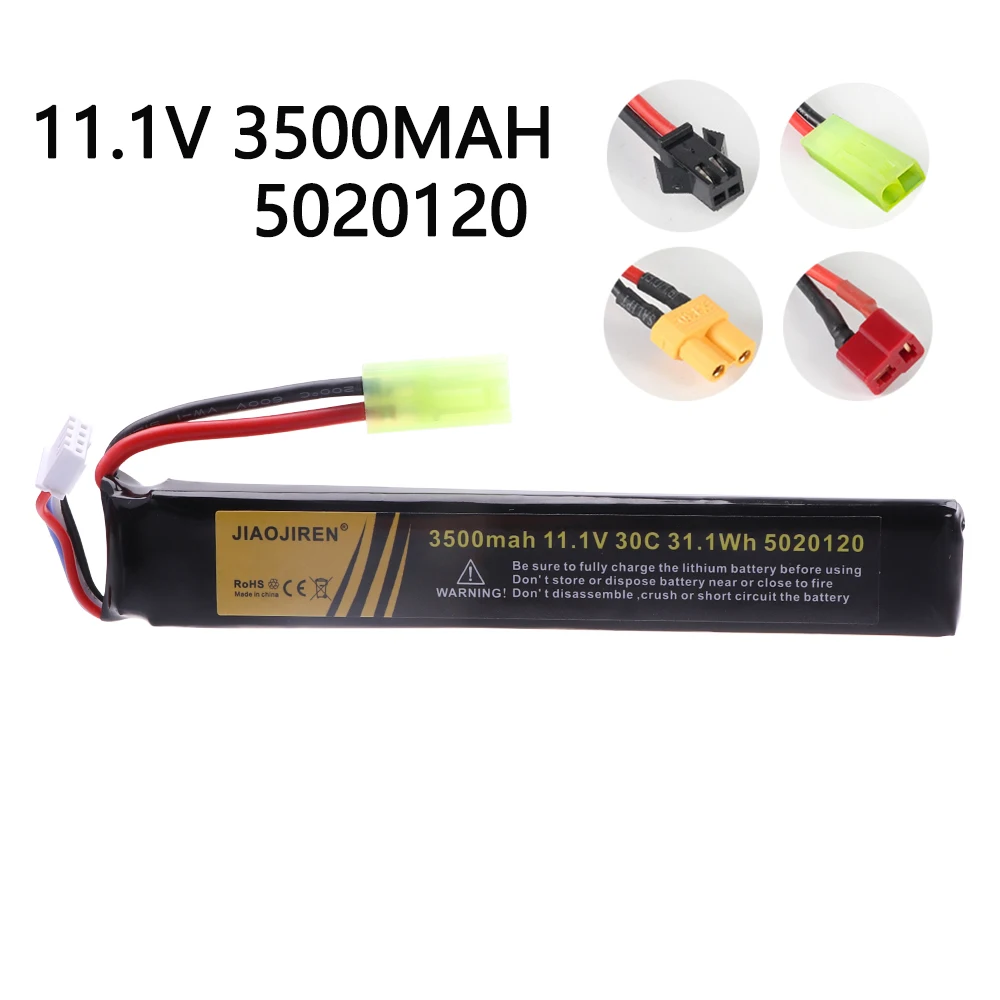 Pistolet na wodę RC Airsoft bateria LiPo 11.1V 3S 3500mAh 30C 5020120 do pistoletu pneumatycznego Airsoft BB pistolety zabawki elektryczne części