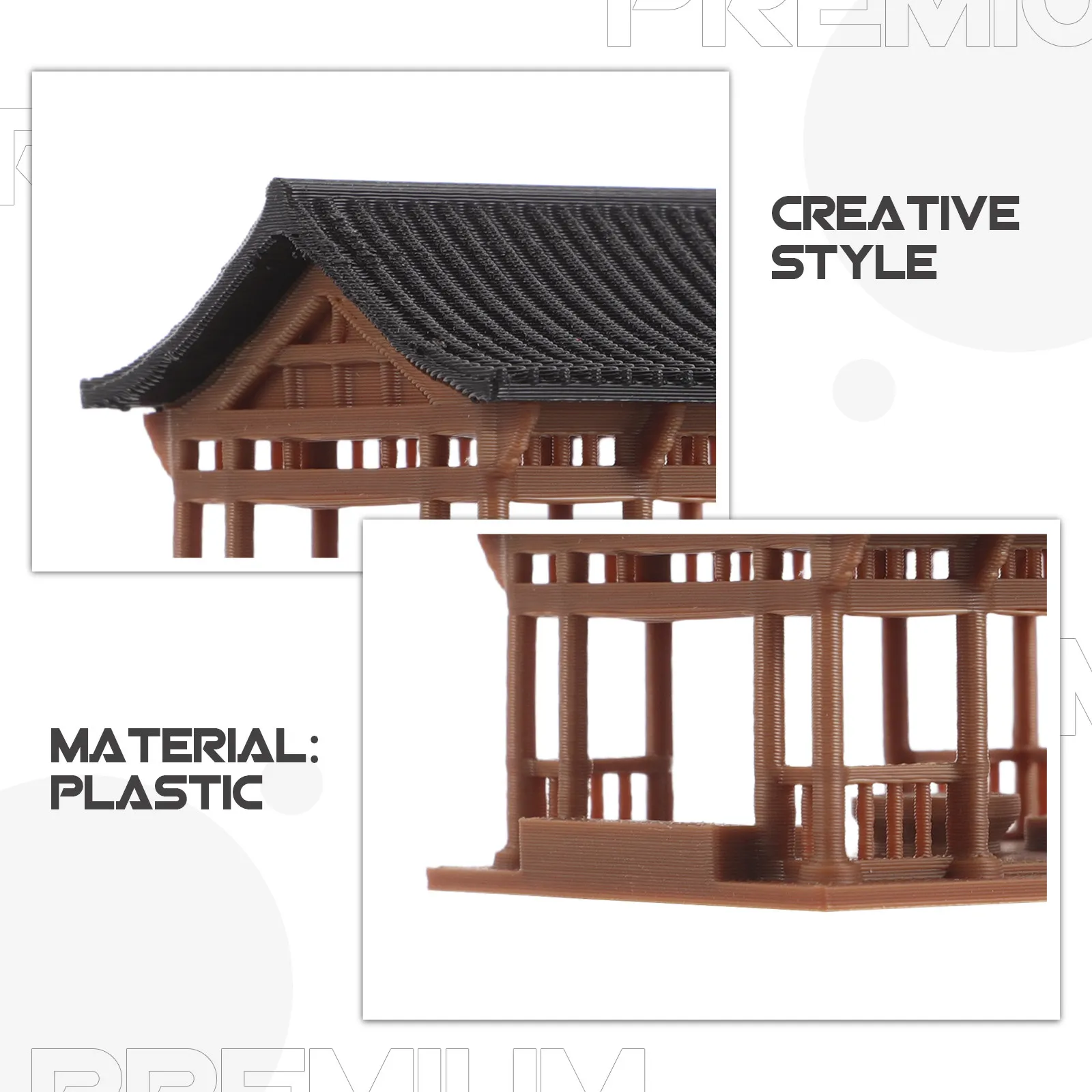 Miniature Pavilion Traditional Chinese Style Ancient Corridor Plastic Bonsai Accessories Micro Landscape Ornament Fairy Garden