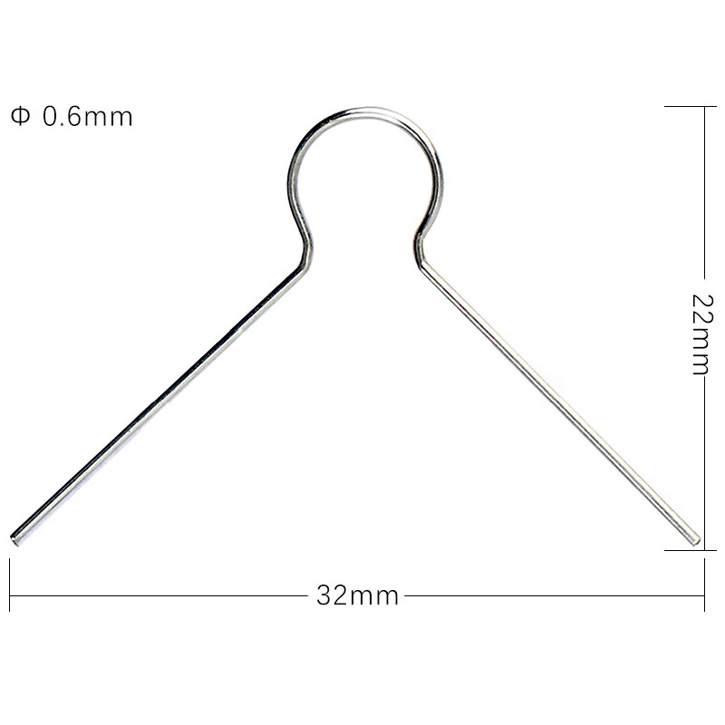 Silver Metal Hook, Round Christmas Ornament Spring Wire Hanger, Pack of 100, Suitable for 1/2" Color Egg