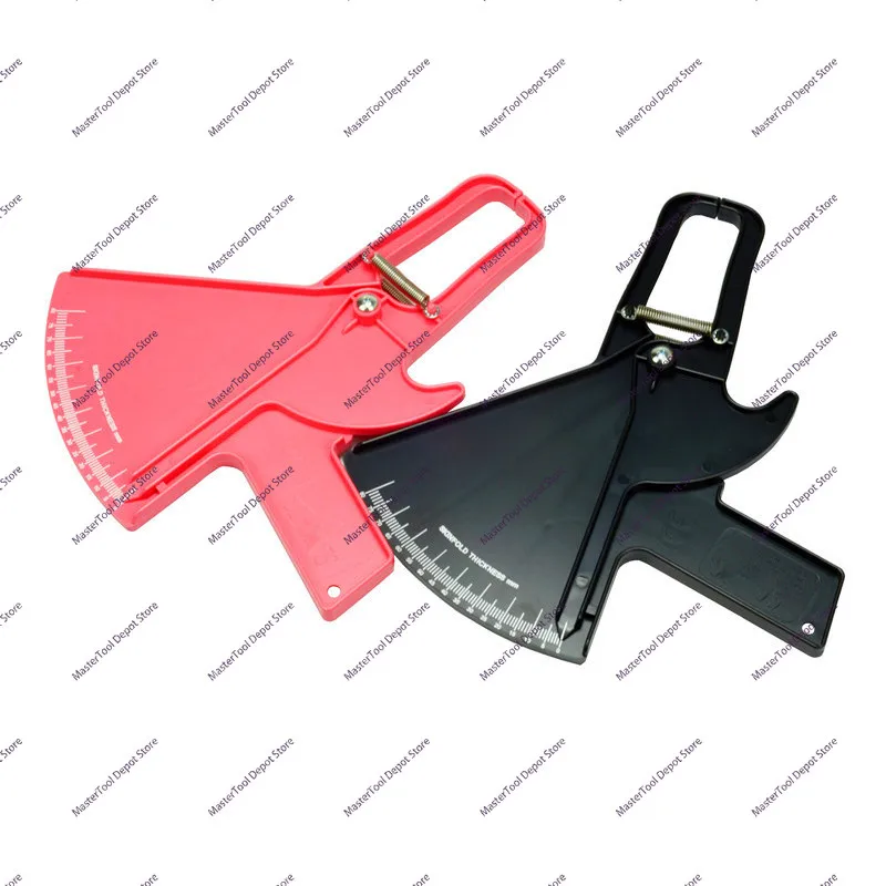 White Red Black 0-80mm Skin Fold Thickness Meter Skin Fold Measurement Measure Body Fat Test Health Fitness 5 Pcs/set