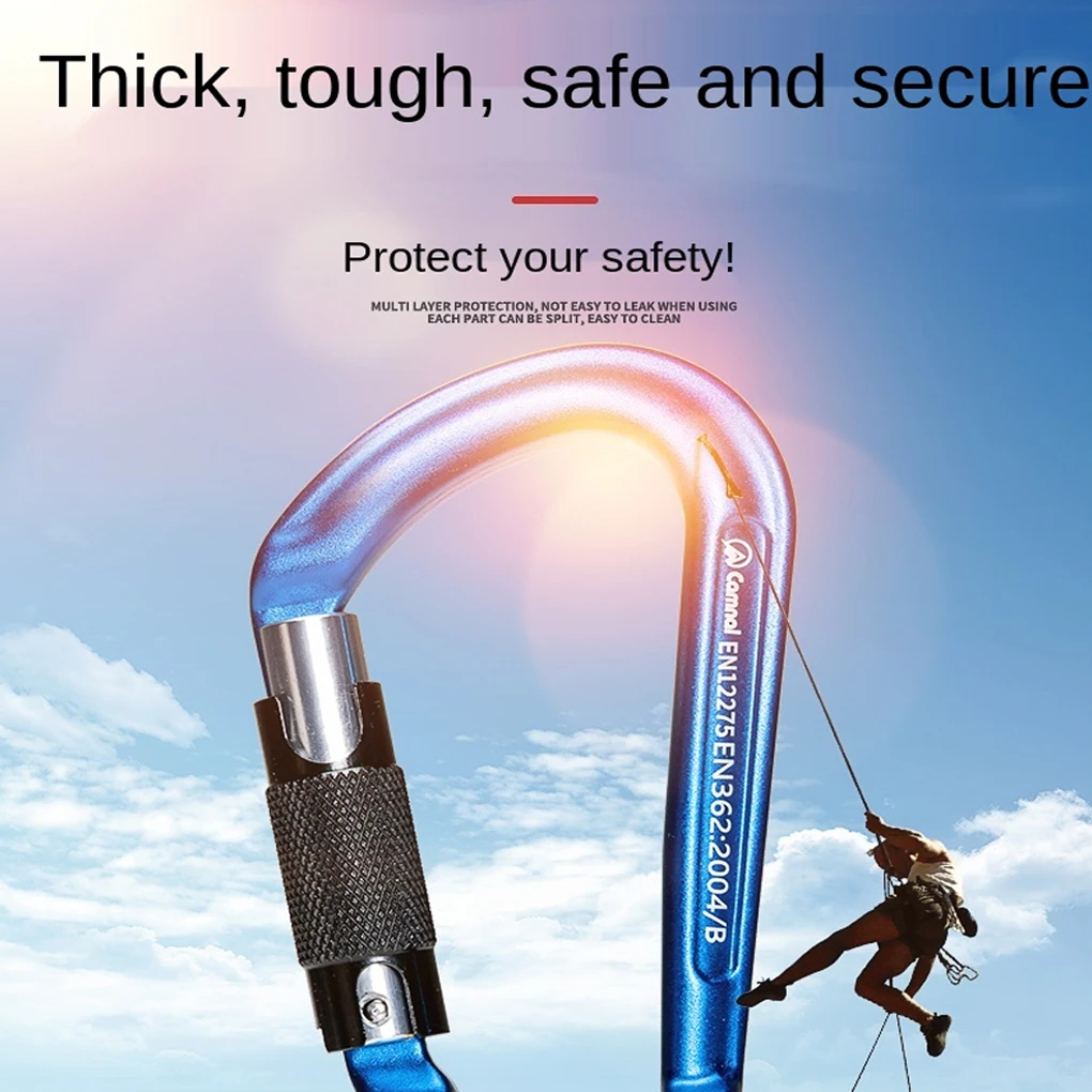 Small Carabiner Climbing Accessory Wear-resistant Locking Accessories Wheel Lock D-shaped Rescue Remedy for Hiking Outdoor