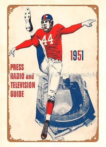 1951 football  Media Guide metal tin sign man cave wall art
