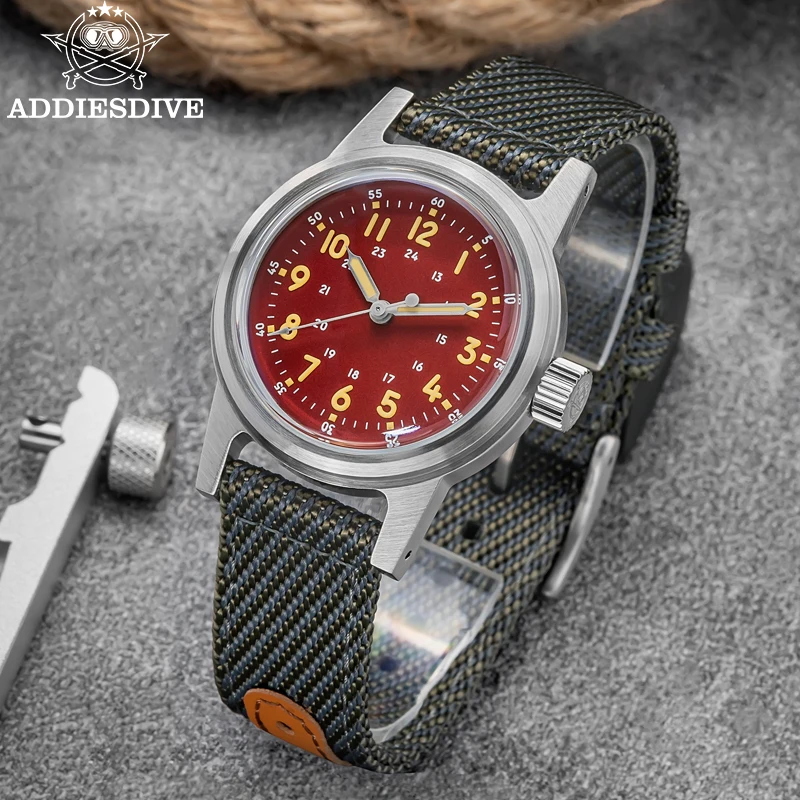 ADDIESDIVE New Men's Watch NH35 Automatic Bubble Mirror Glass 36mm Retro C3 Luminous 20Bar Waterproof Mechanical Watches ﻿AD2076