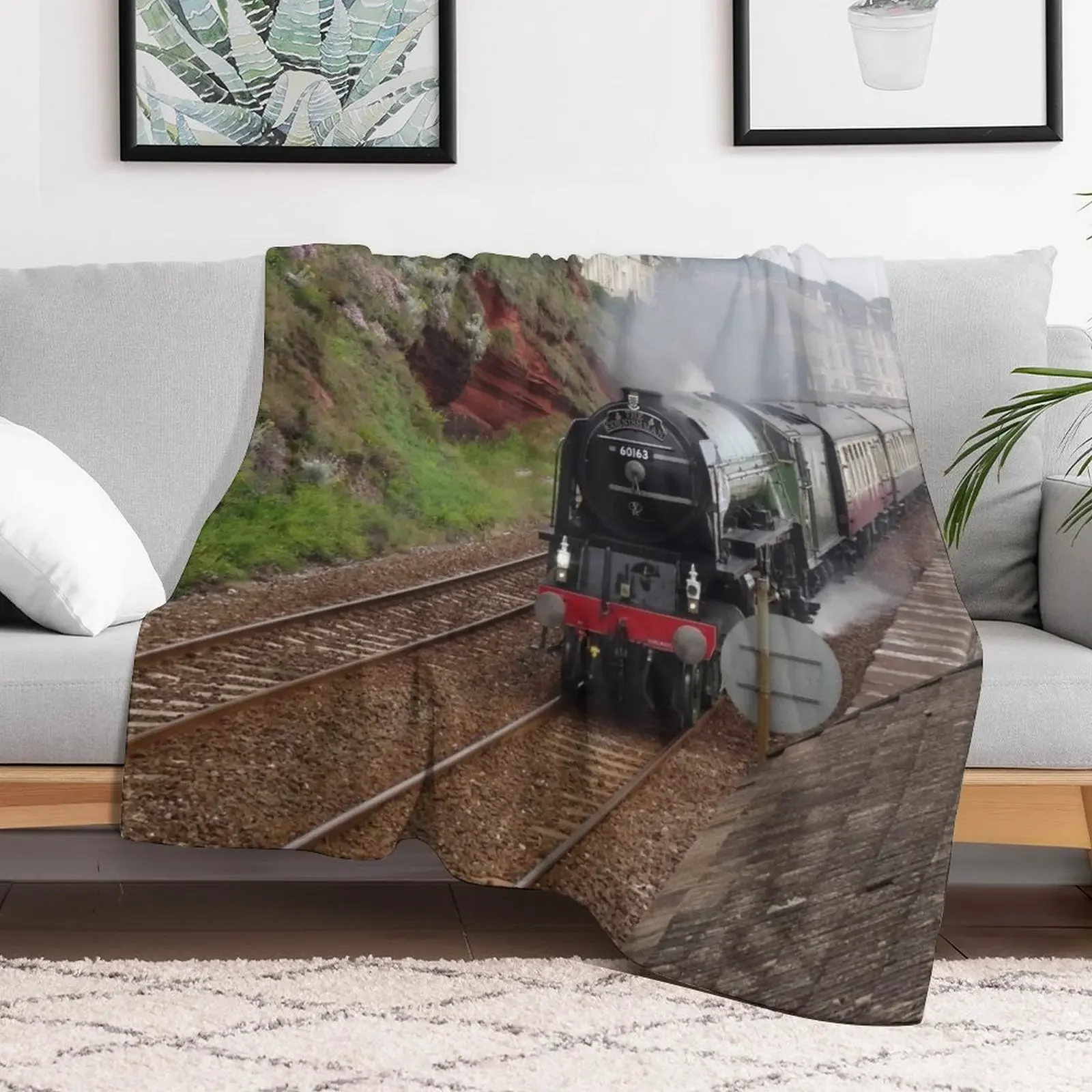 British Railways 60163 Tornado at Dawlish Throw Blanket Flannel Fleece Soft Warm Throw Blanket