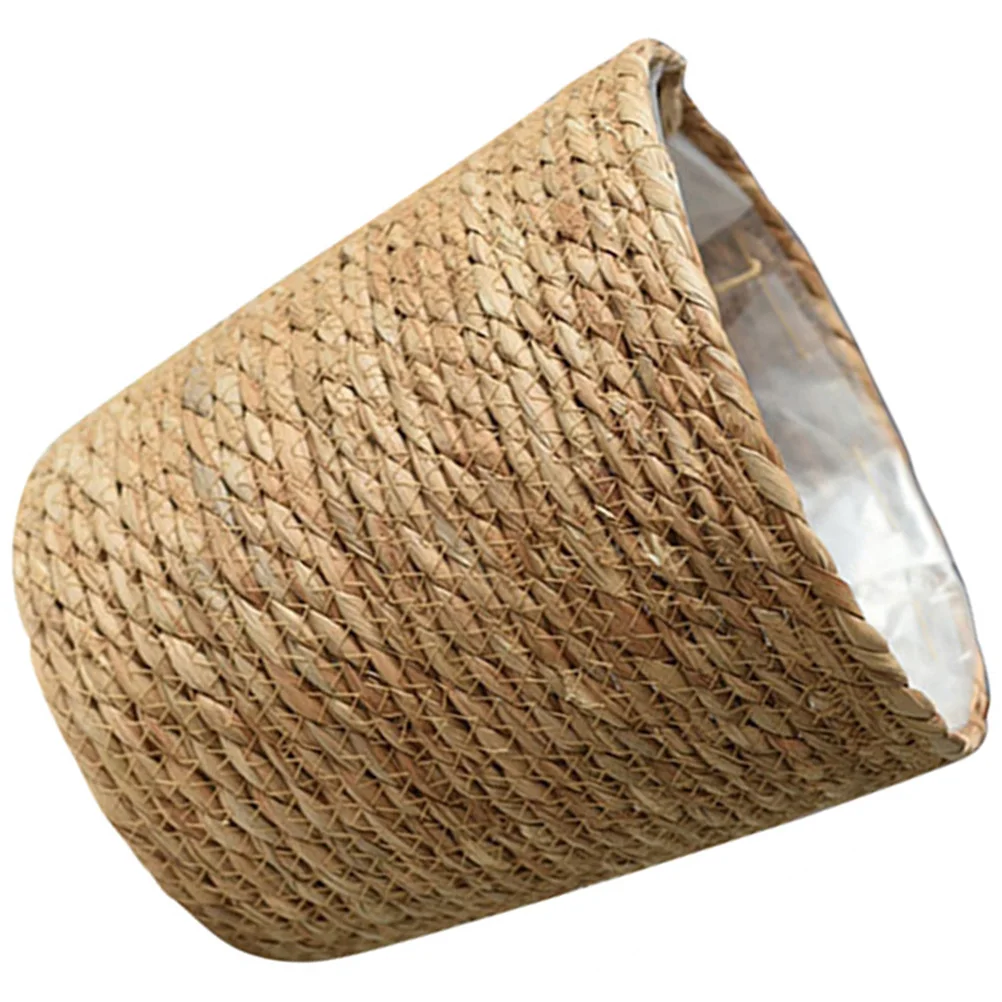 

Straw Woven Basket Waste Paper Bin Seagrass Basket Planter Basket Flower Pots Woven Panier Sundries Container