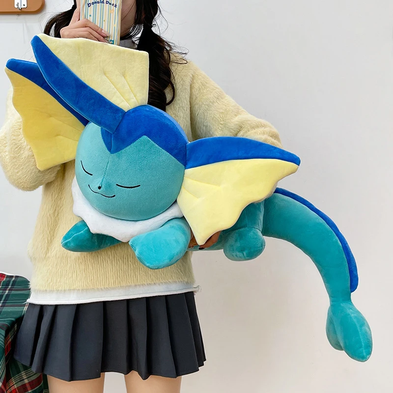 30-70cm Pokémon Vaporeon Plush Toys Large Cartoon Plushie Cute Eevee Anime Pokemon Pillow Doll Stuffed Gift for Childrens Xmas