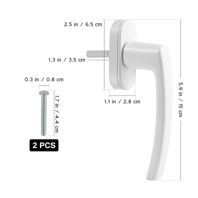 1Pc Inner Venster Handvat Crank Anti-Slip Aluminium Raam Handvat Binnenkant Venster Vergrendeling 12x7x5cm