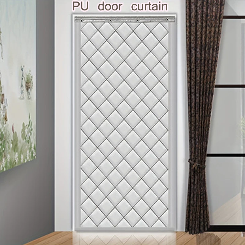 Thickened Household Door Curtains in Winter, Insulated and Soundproof PU Leather Cotton Door Curtains, Windproof and Waterproof