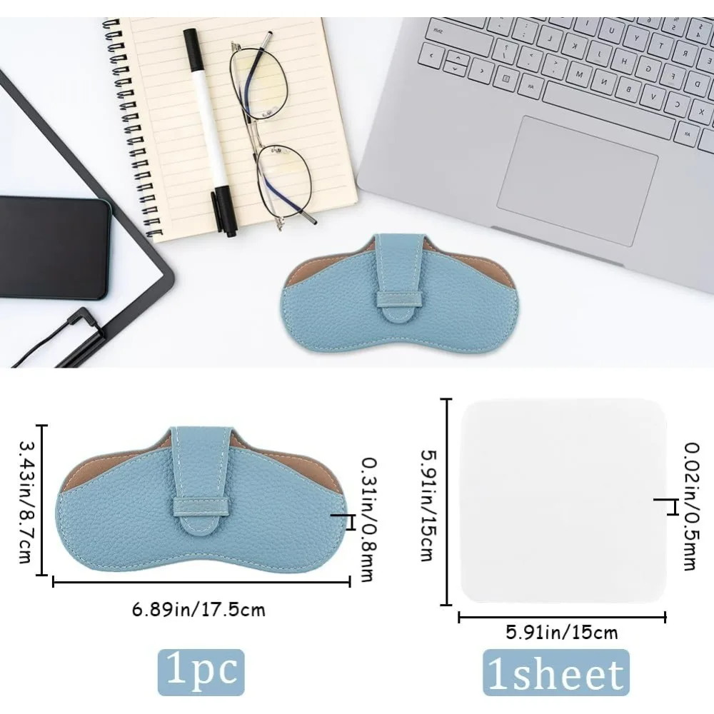 Leather Glasses Case Slim Sunglasses Pouch Lightweight Travel Portable Squeeze Top Soft Eyeglasses Cover Holder making kit