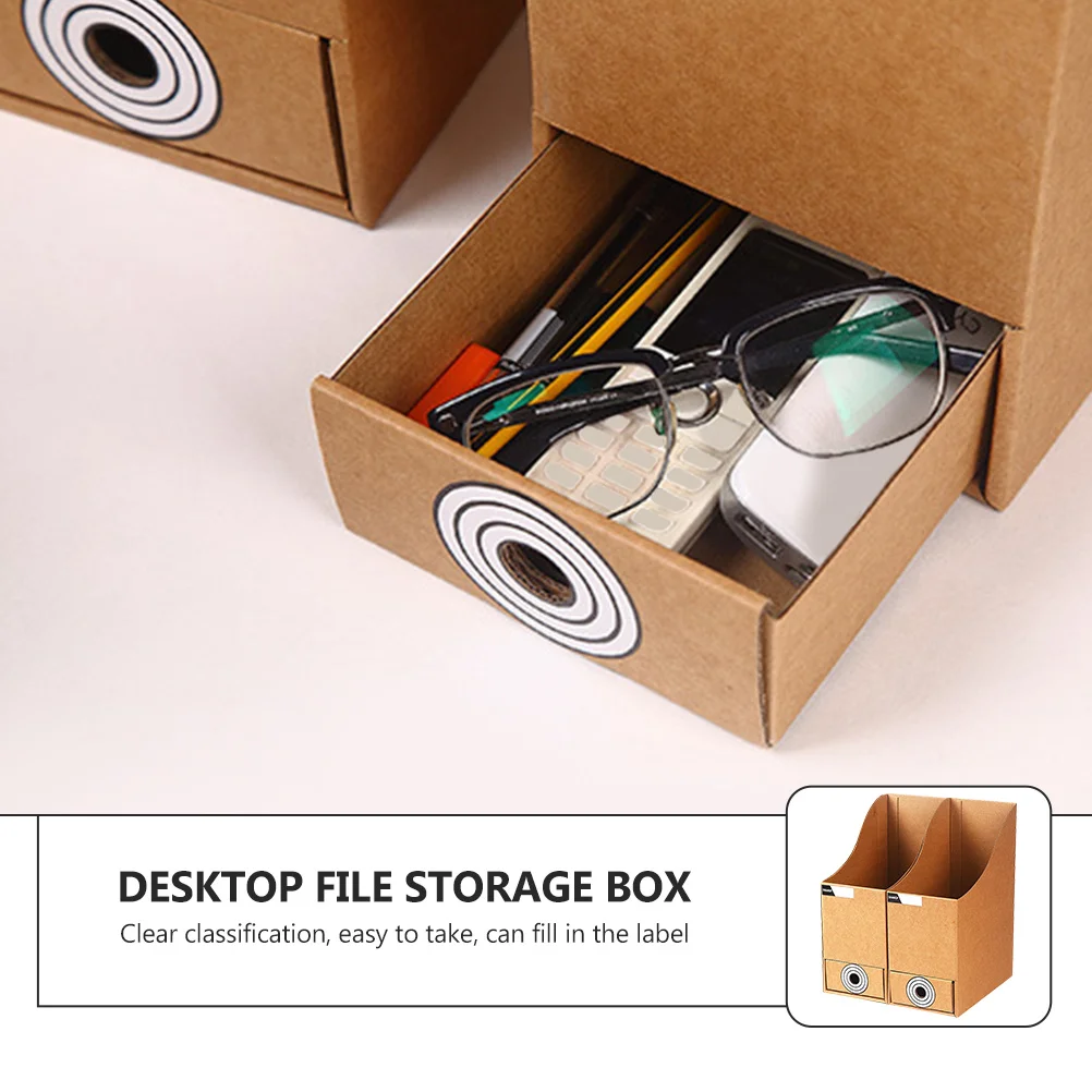 

2Pcs Paper File Organizers Magazine Storage Boxes Document Holder Rack for Office Home Desktop Organizer