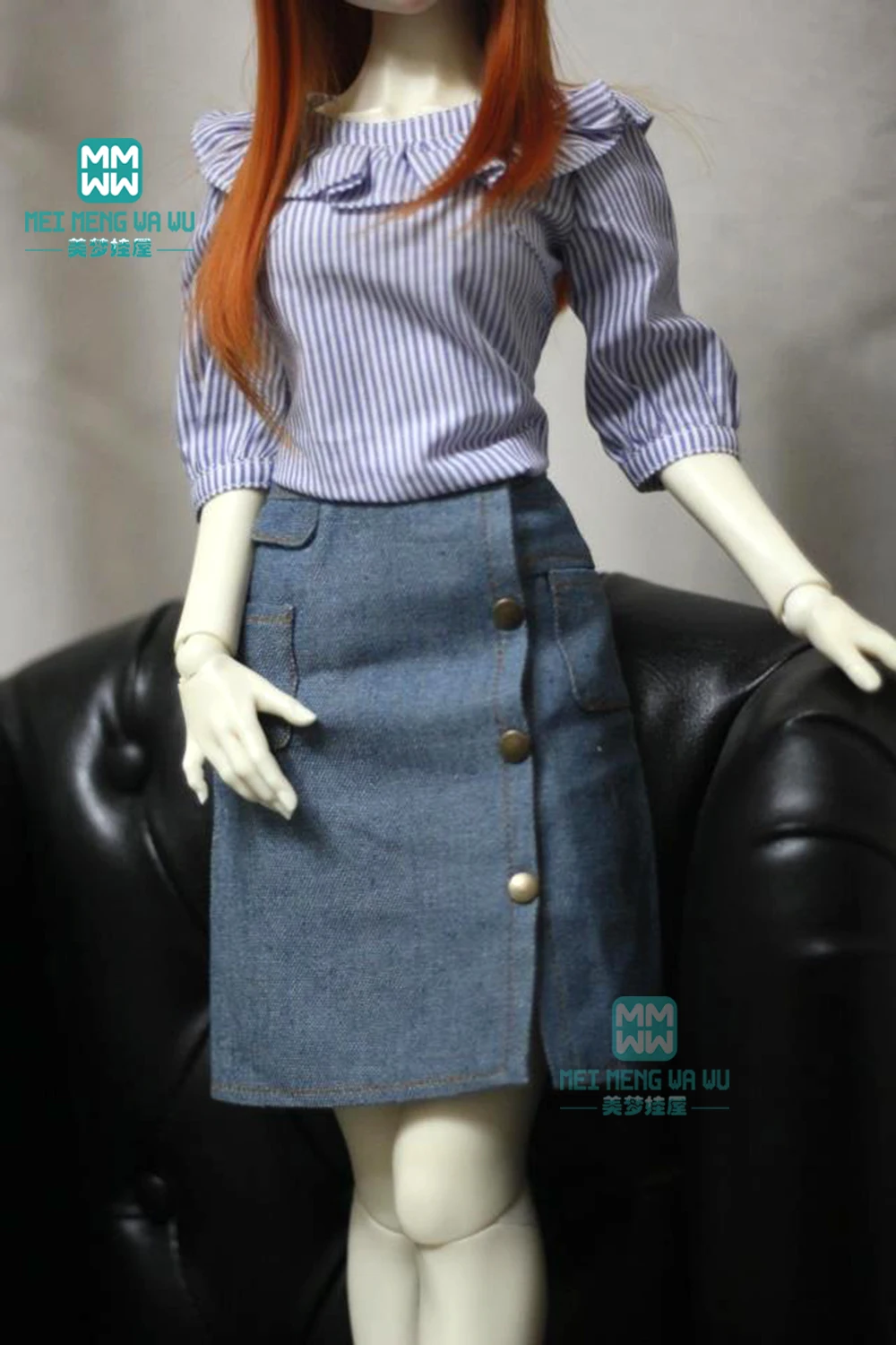 58-60cm1/3 BJD SD DD DDL Doll Clothes Fashion Hip Skirts Denim Skirts Gifts for Girls