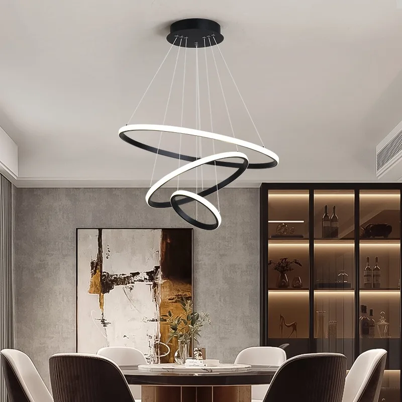 

Modern led dining room chandeliers 3 Rings chandelier living bedroom Lights home indoor lighting decorative Pendant Lamps