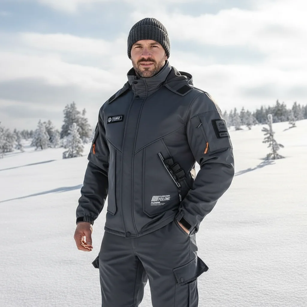 Winter Men Mountain Ski Warm Sets Waterproof Sports Suit Tactical Jackets + Pants 2 Pieces Men Thick Windbreaker Sets Tracksuits