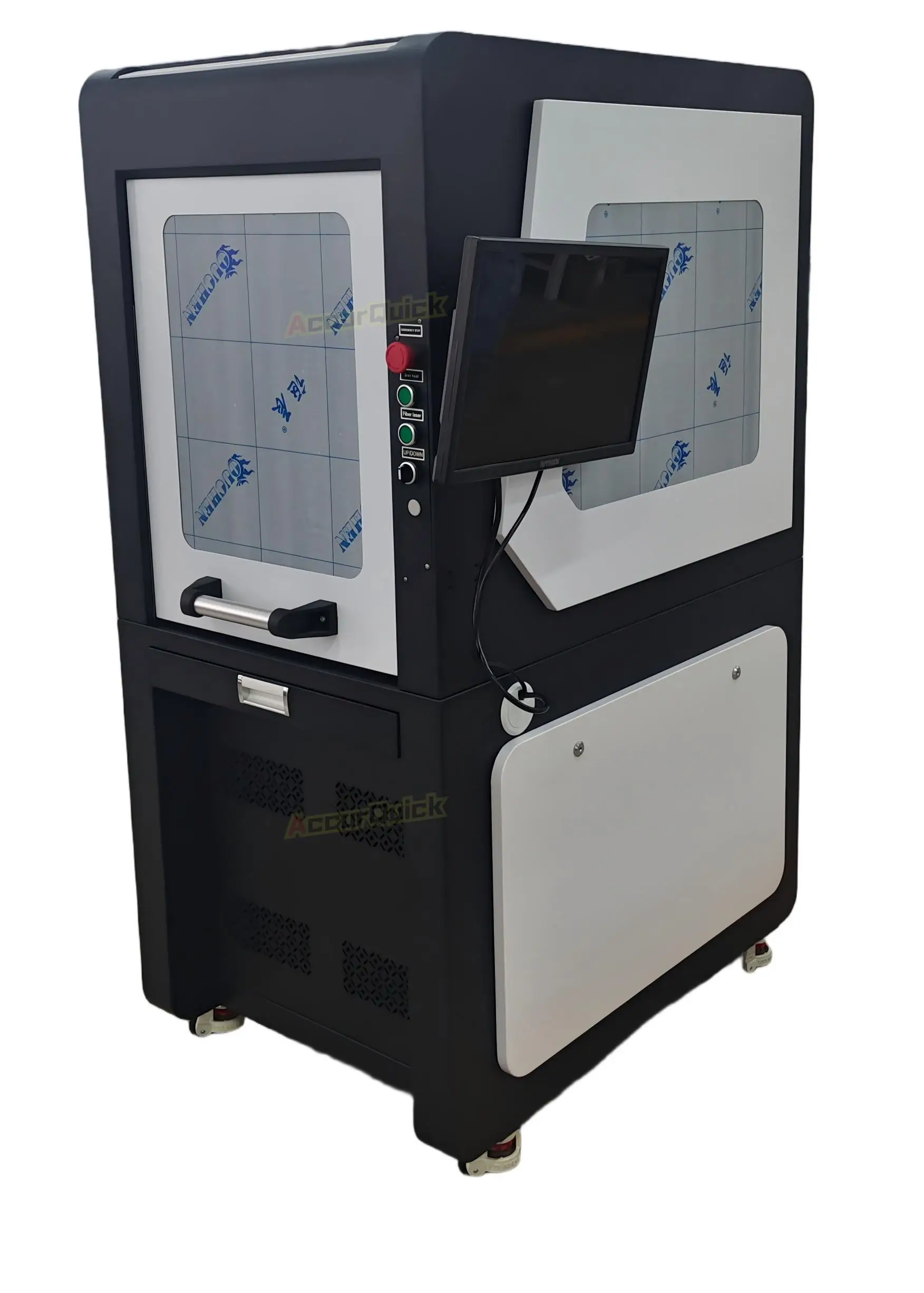 CNC金属彫刻機 AQ50F ファイバーレーザーマーキング機 保護カバー付き