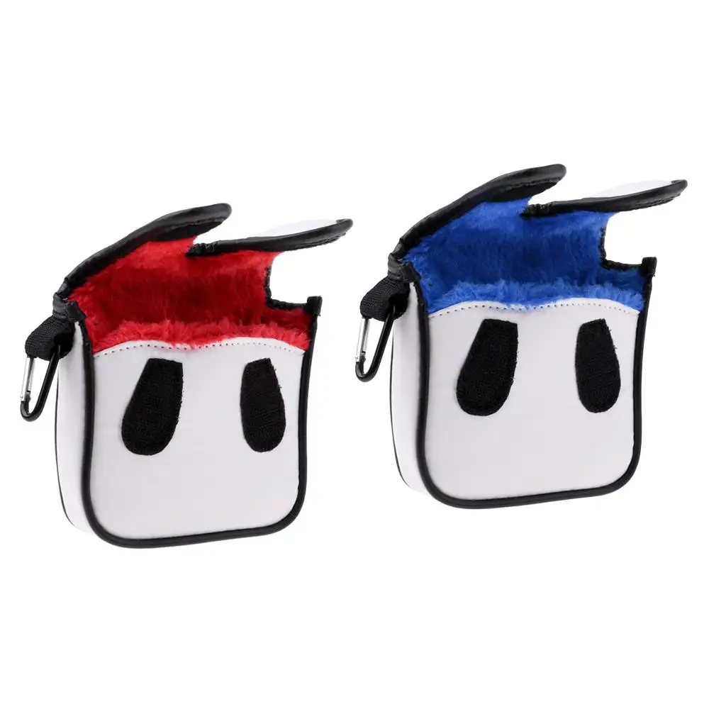 Golf Head Cover Square Mallet Putter Protector PU Waterproof Easy Fit with Carabiner for Golf Equipment