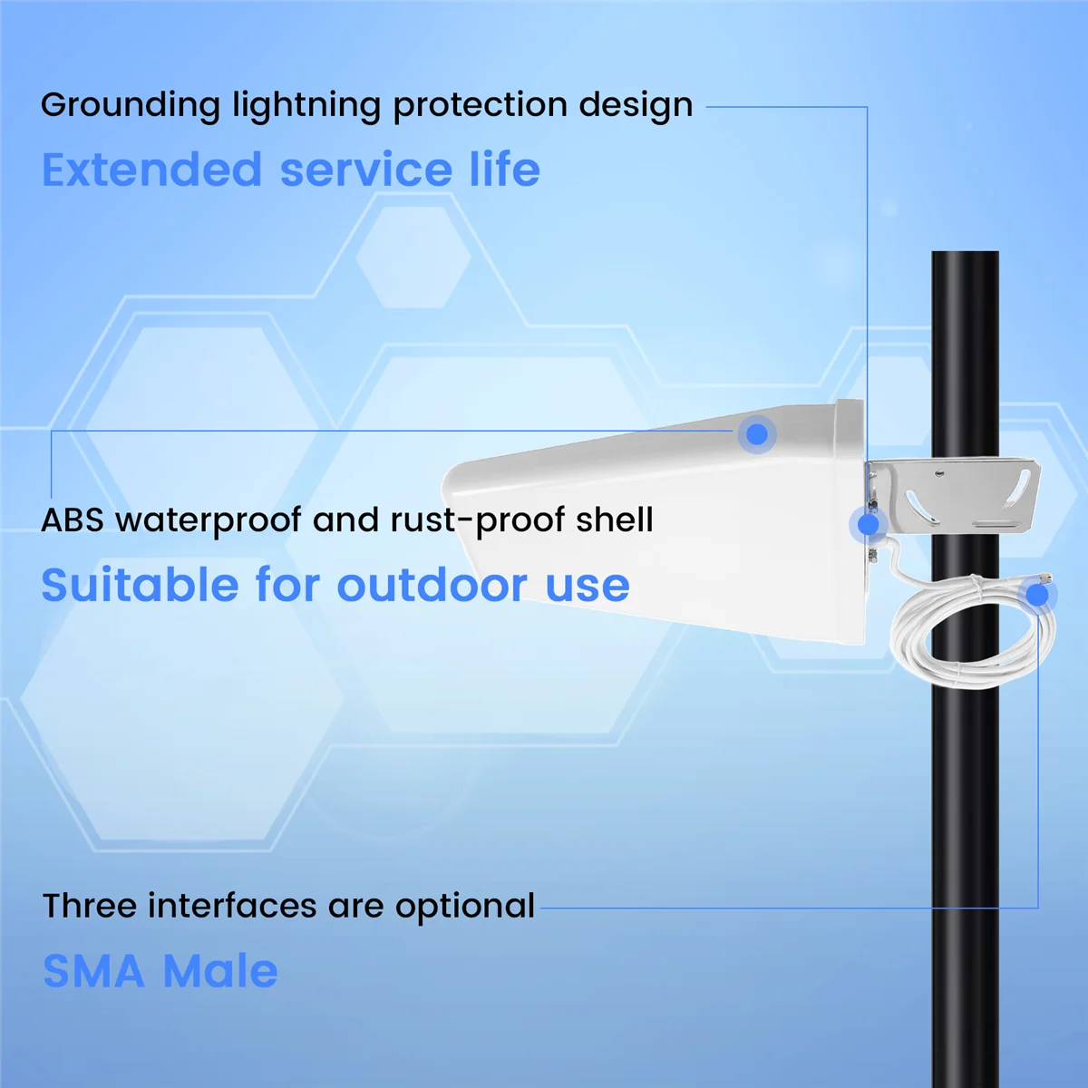 5G Full-Band Logธาตุเสาอากาศ 12dBi 698-4900MHzกลางแจ้งเสาอากาศเครือข่ายสัญญาณBooster Amplifier SMA