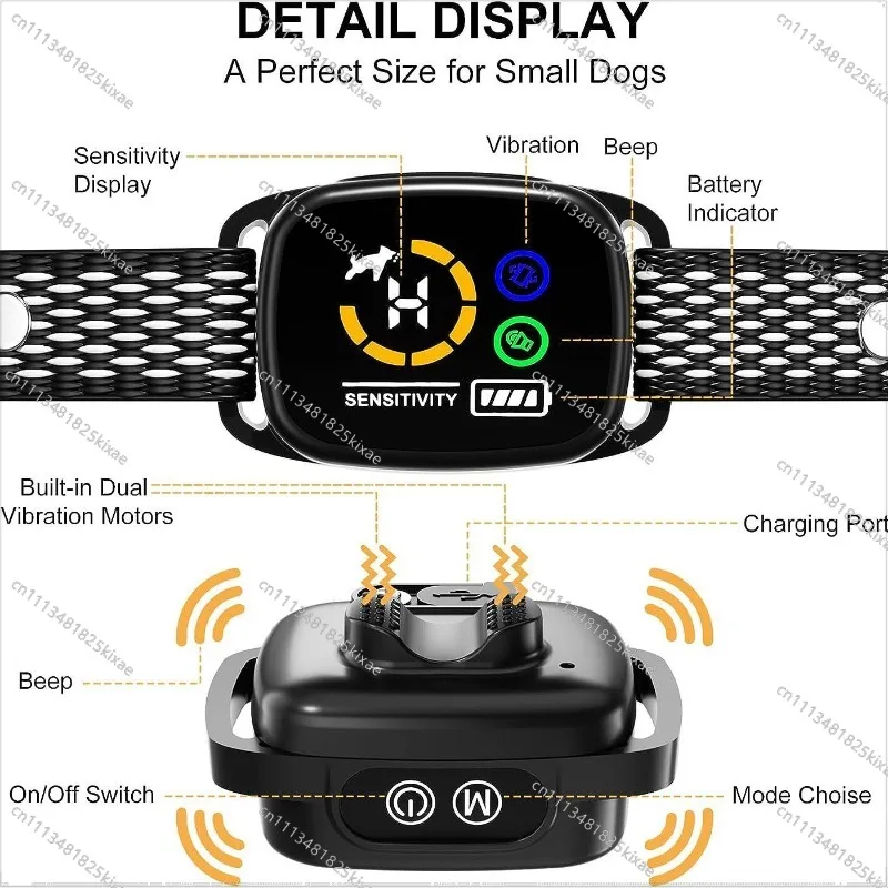 For Smart Color Screen Barking Stopper Automatic Dog Trainer Vibration Collar Pet Training Supplies