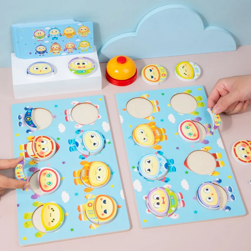 Montessori Doppels ch lacht Bausteine Puzzle Eltern-Kind interaktive Spielzeuge Logik Denken Lernen Lernspiel zeug Geschenke