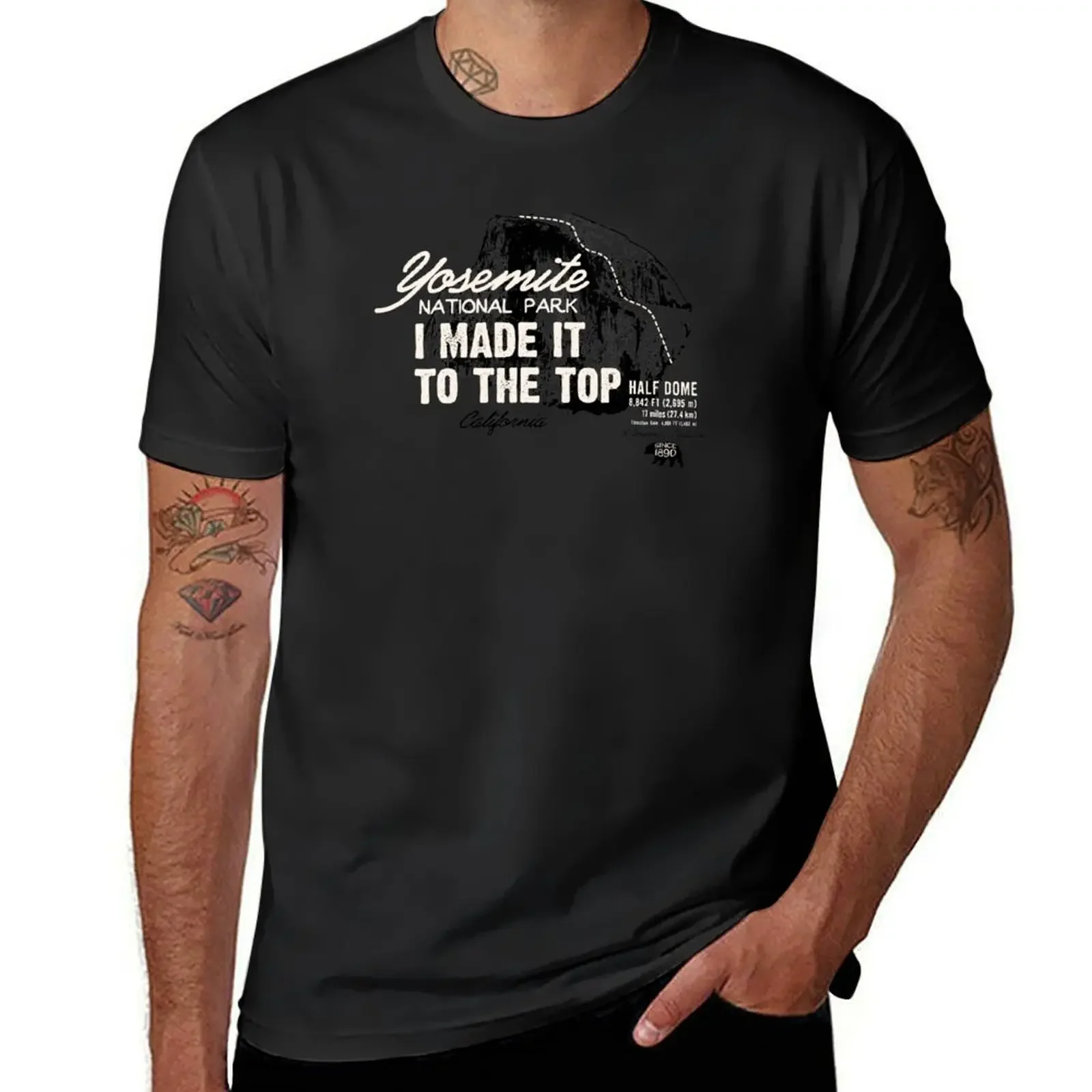 Yosemite National Park Half Dome California America IMITTT I Made It To The Top T-Shirt heavyweights funnys mens t shirt