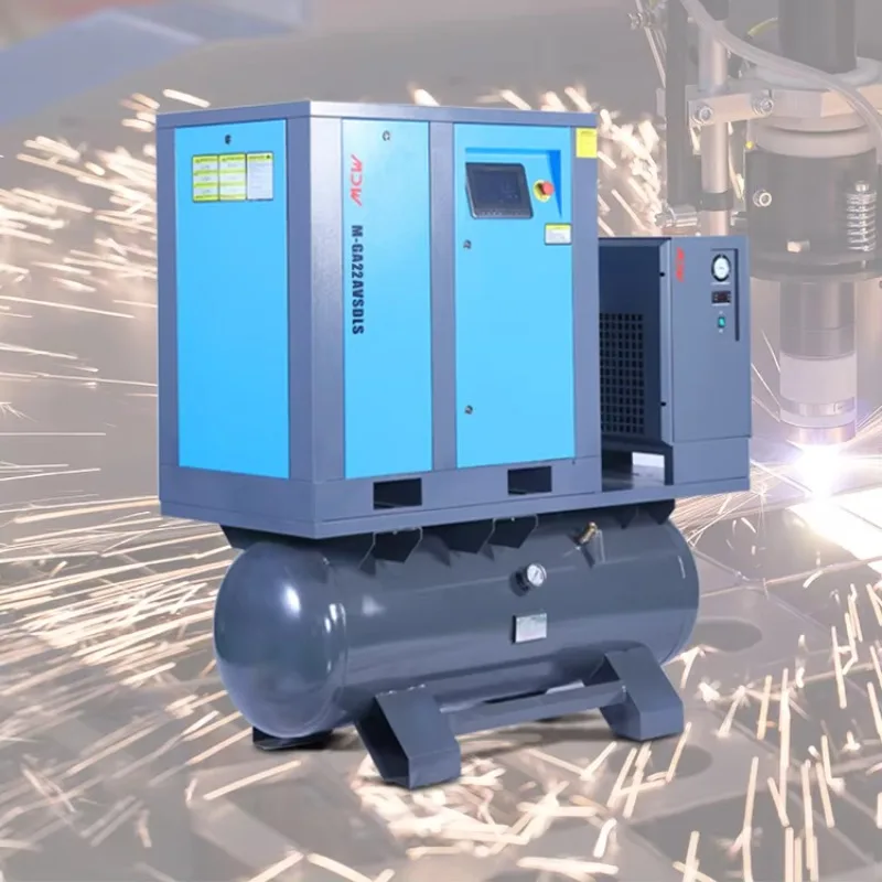 Energy Saving 22 kw 30hp All in One Silent Variable Frequency CE Screw Air Compressor Special Use for Cutting