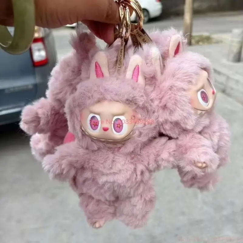 Sale 1:1 Replica Anime Monster Labubu Serie Pink Angel Zimomo Handmade Vinyl Face Doll Pendent Cute Toy Decoration Desktop Gifts