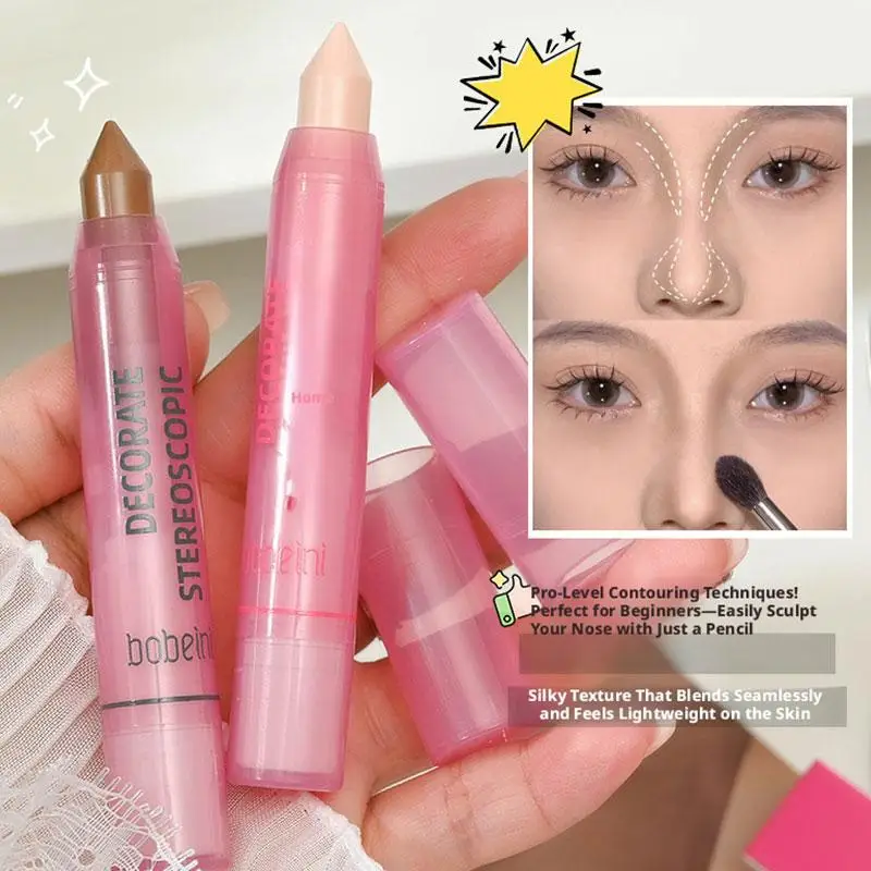 Highlighter Contouring Stick 3D Natural Face Contouring Stick Nose Shadow Pen Sweatproof Makeup Contour Cosmetics