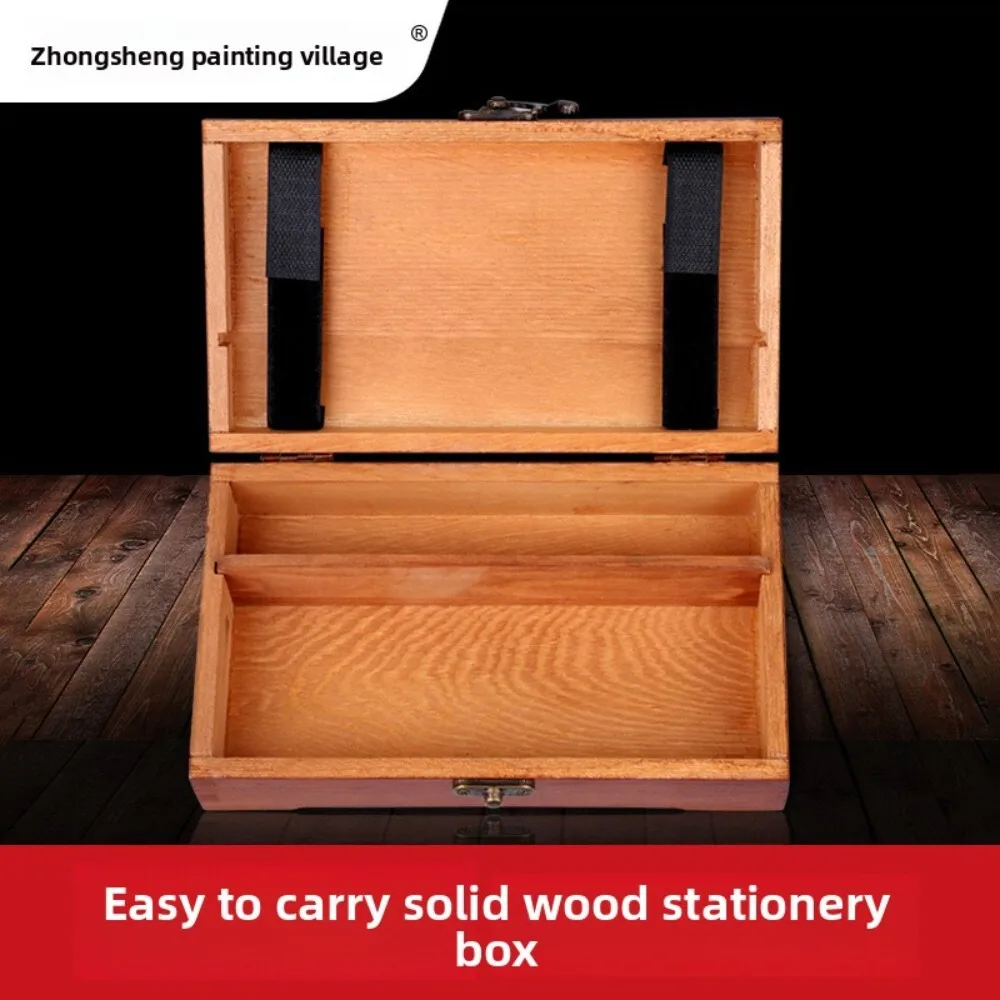 

Antique Style Square Desktop Storage Box Solid Wood Pencil Case for Kids School Stationery Organizer Home Office Use 124