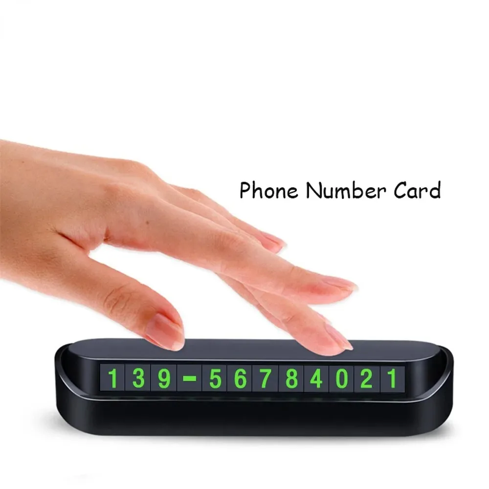 Car Phone Number Card Temporary Parking Card Plate Telephone Number Car Park Stop Automobile Accessories 13x2.5cm/