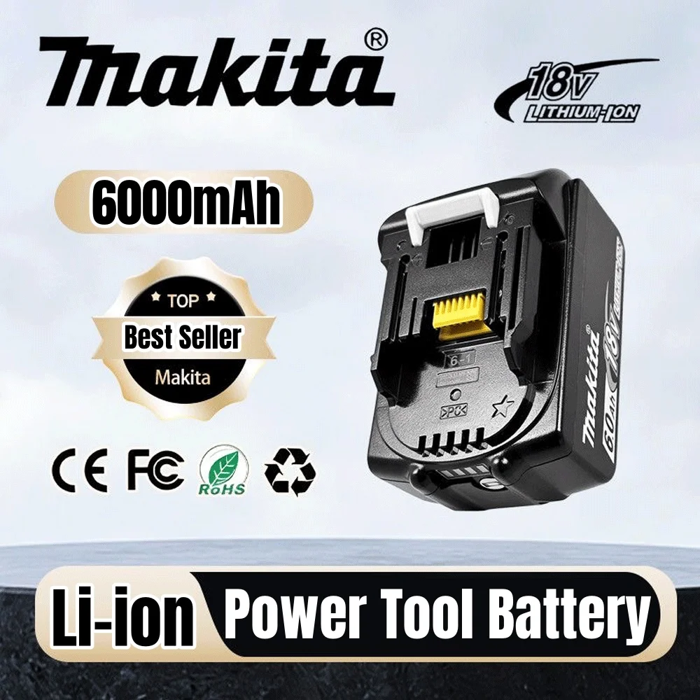 

6000mAh 100% Genuine 18V Makita 6Ah for Makita Battery BL1840 BL1830B BL1850B BL1850 BL1860 BL1815 Replacement Lithium Battery