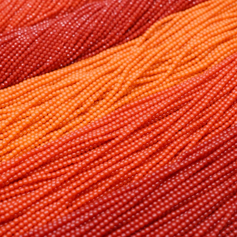 Nuovo colore perle di vetro 2MM Parody arancione rosso Sardine colore corallo sfaccettatura perline rotonde perline distanziatrici allentate per la