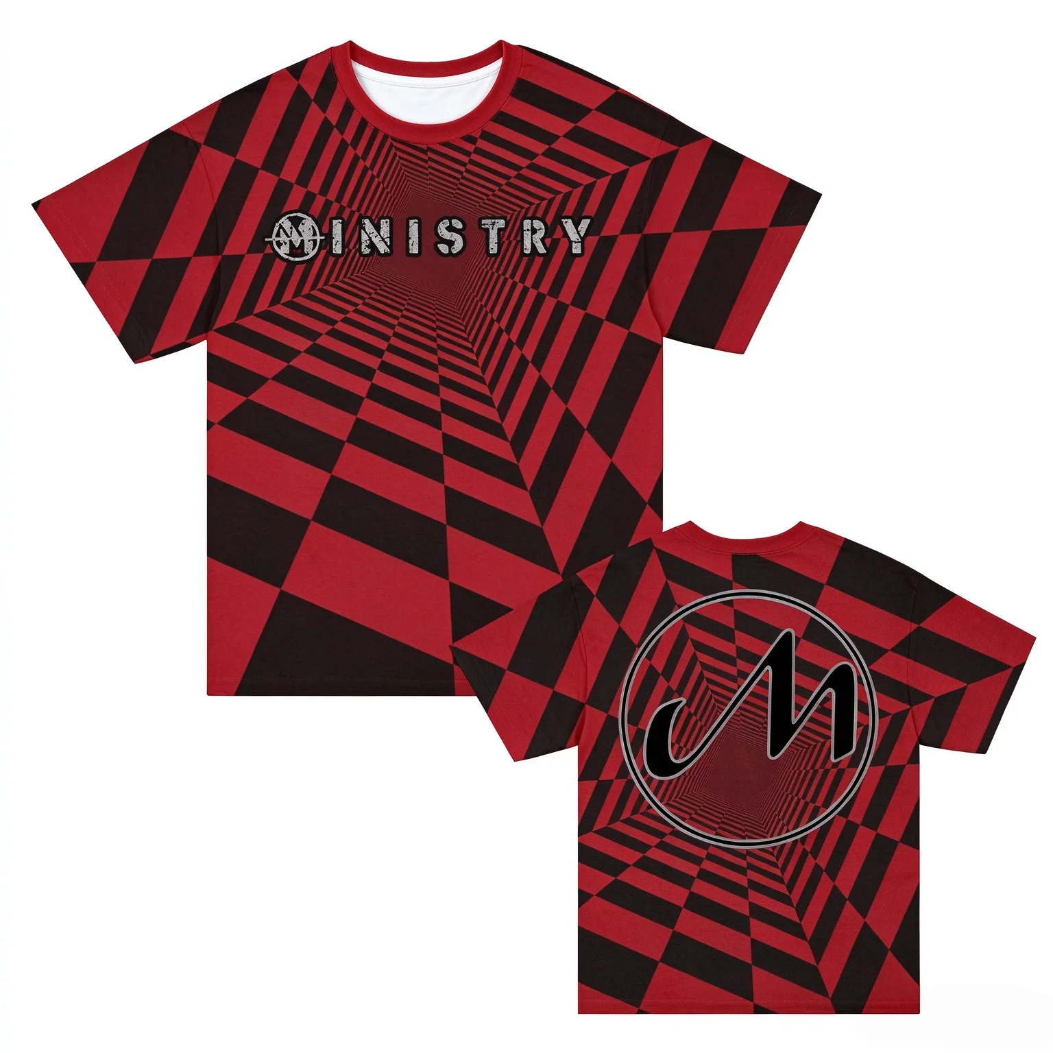 Ministry 2026 Closing Tour Checkered Rock Jersey, Unisex Sports Football Jersey, Mesh Breathable Quick Drying Sweatshirt Shirt