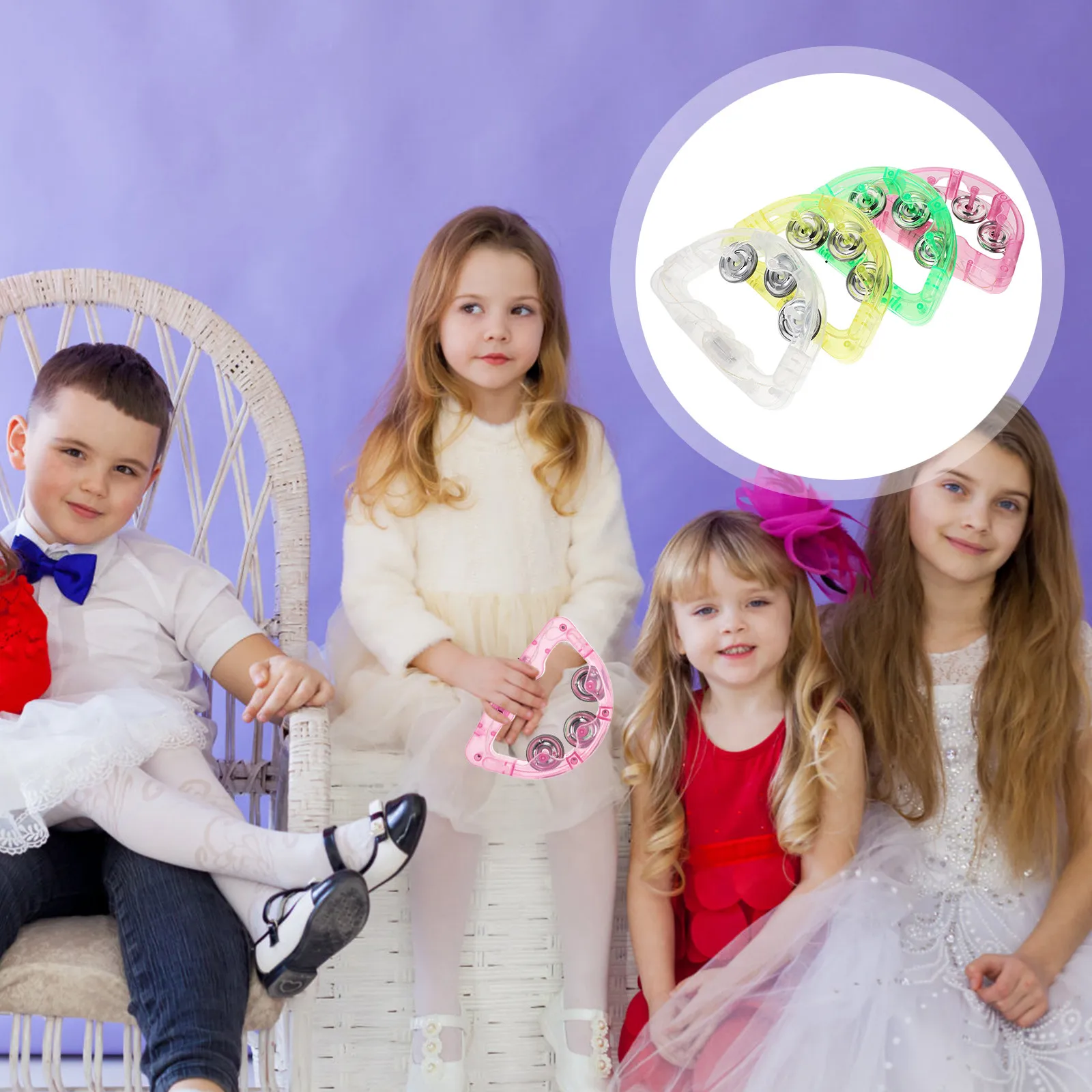 

8Pcs LED Handbell Flashing Party Percussion Instrument Luminous Handheld Tambourine for Festivals Birthdays Carnivals Sports
