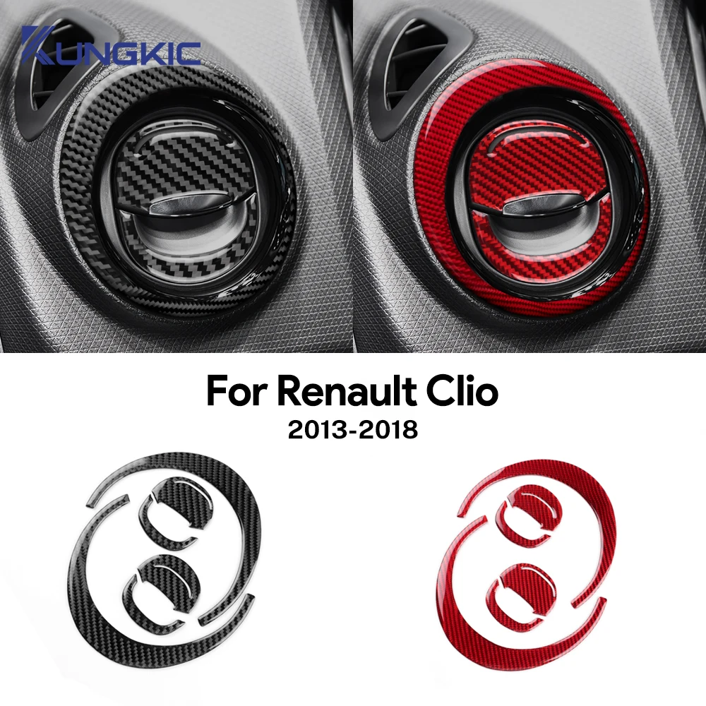

Soft Carbon Fiber Sticker LHD RHD For Renault Clio 3 2013 2014 2015 2016 2017 2018 Car Sides of Center Console Outlet Frame Trim