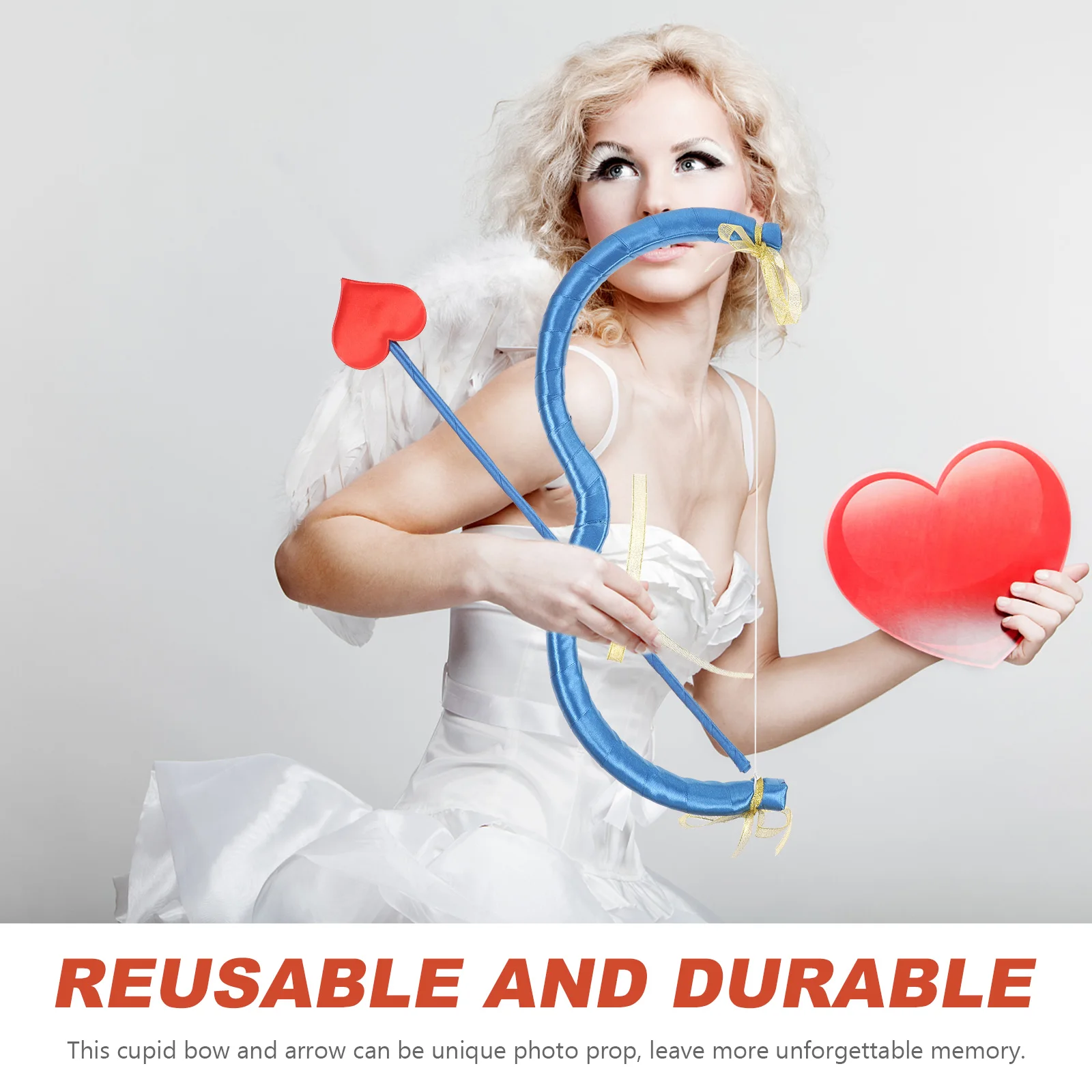 Accesorios de flecha de arco de Cupido, accesorios de disfraz de San Valentín duraderos y reutilizables, suministro de fotos para niños, tamaño compacto y ligero