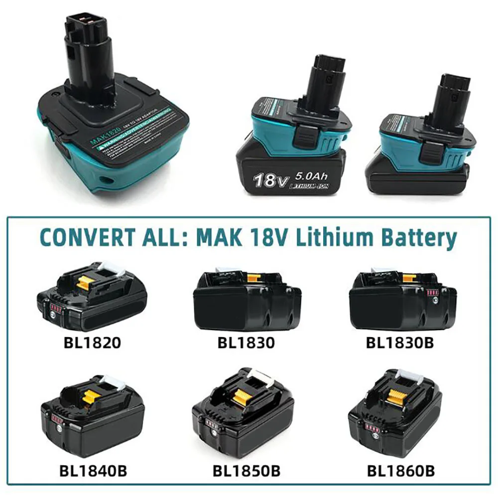 

HAKSINKY MAK1820 Battery Adapter Converter for Makita 18V Lithium Batteries To for DL DC9096 18V Ni-Cd/Ni-MH Battery Power Tools