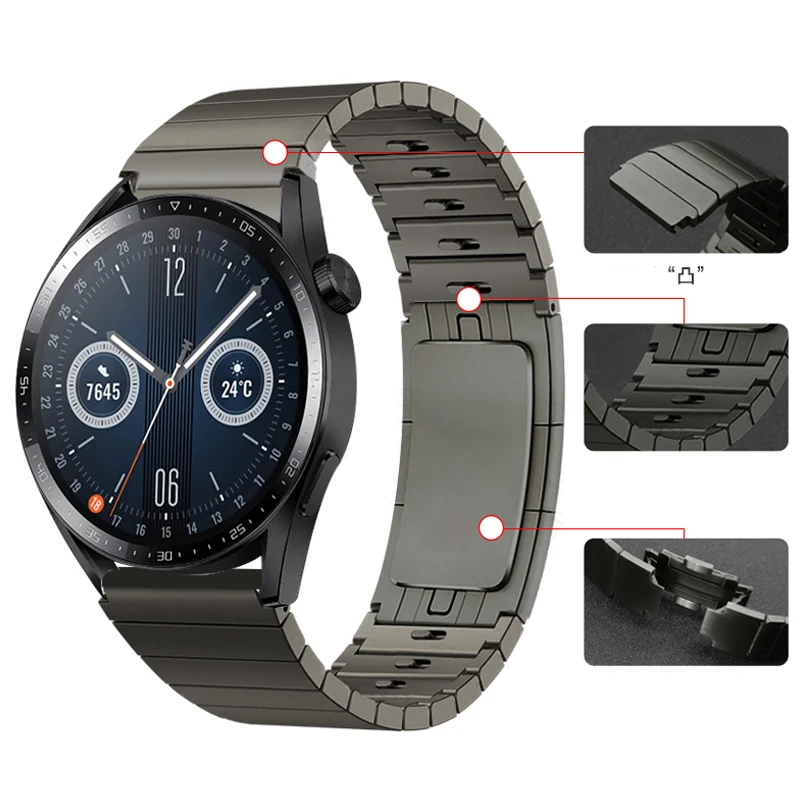 22mm Smart Watchband for Huawei Watch GT3 46mm Stainless Steel Correa Metal Watch strap for GT2 46mm GT2e GT Runner WristBand