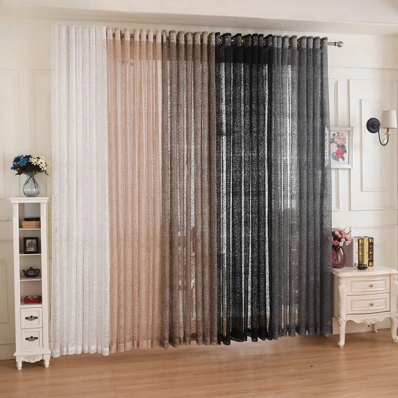 Window Screens Gauze Curtains Simple Modern Living Room Light Transparent Water-soluble Embroidered Window Gauze Sand Curtains