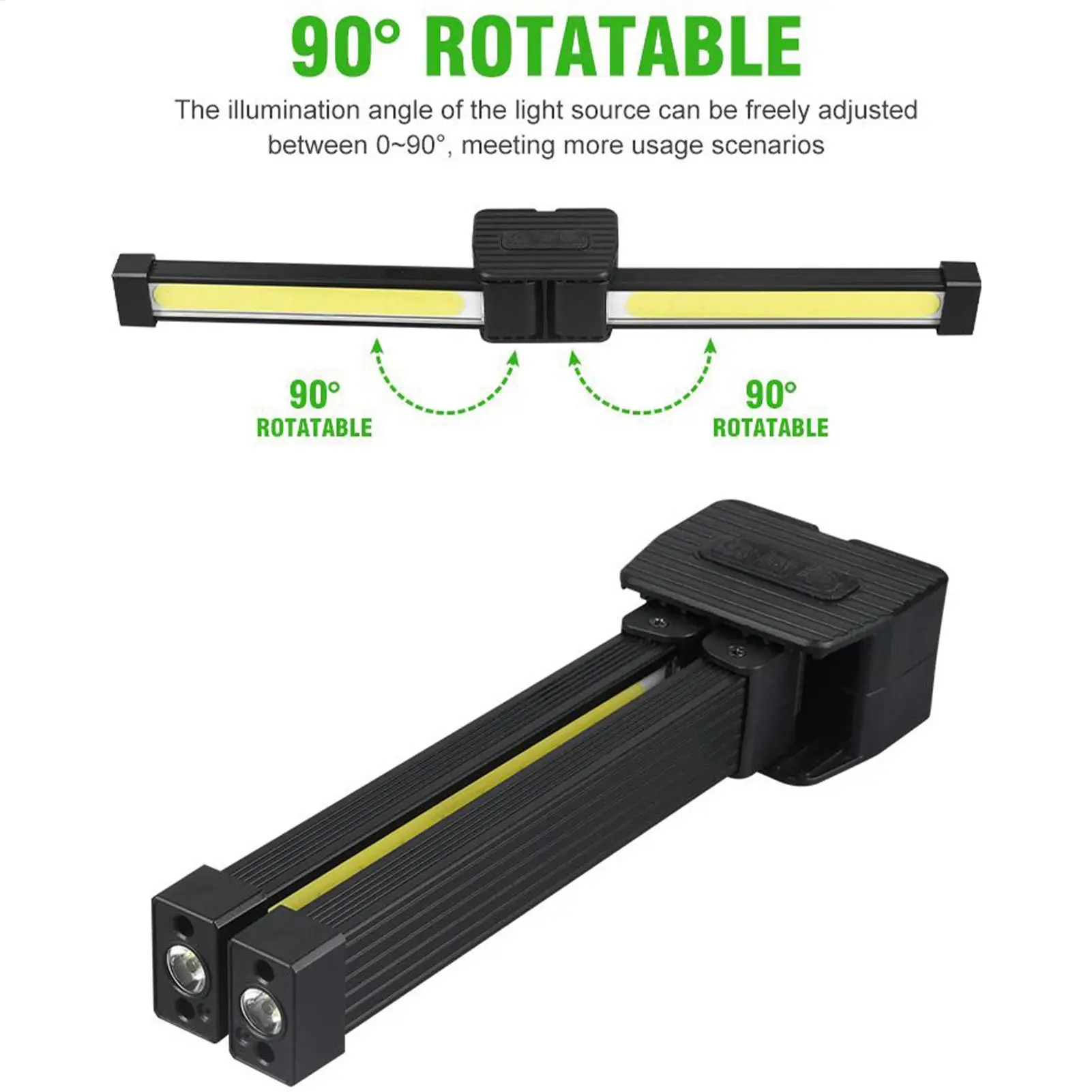 7段階調光機能付きジムランプ、ポーズ撮影用ポータブルマグネットLEDポーズランプ、吊り下げフック付きセルフィーライト、180度折りたたみ可能