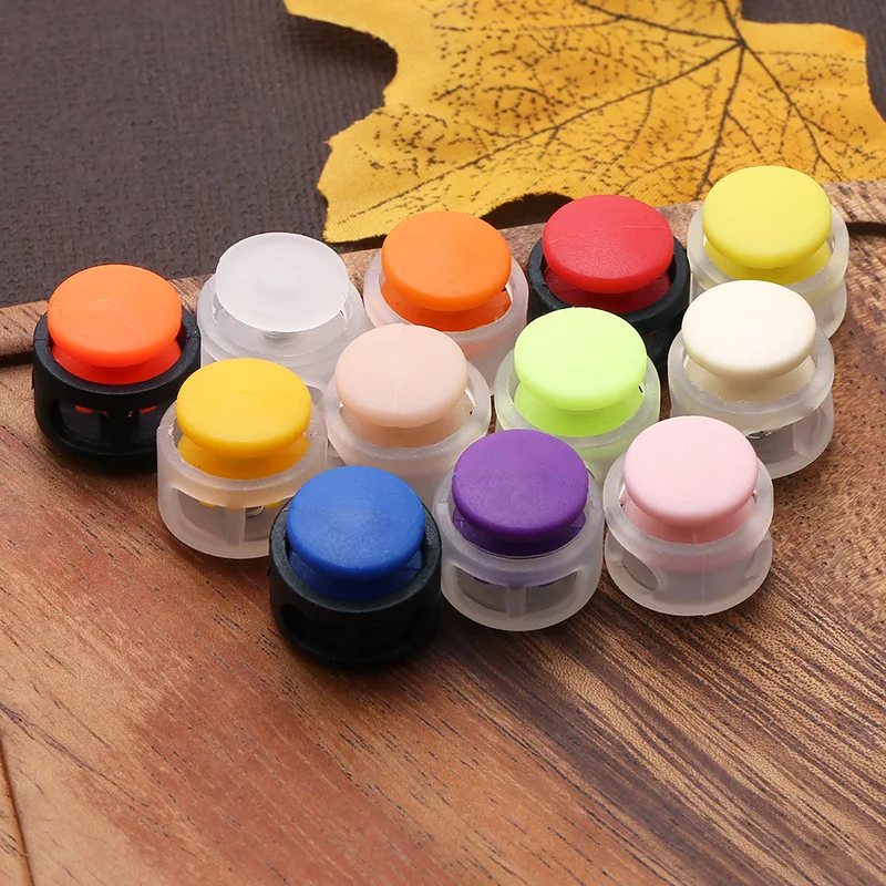 10pcs Plastic Spring Cord Lock Stopper Rope Clamp Toggle Clip For Laces Buckle Backpack Sportswear Shoelace Paracord Lanyard