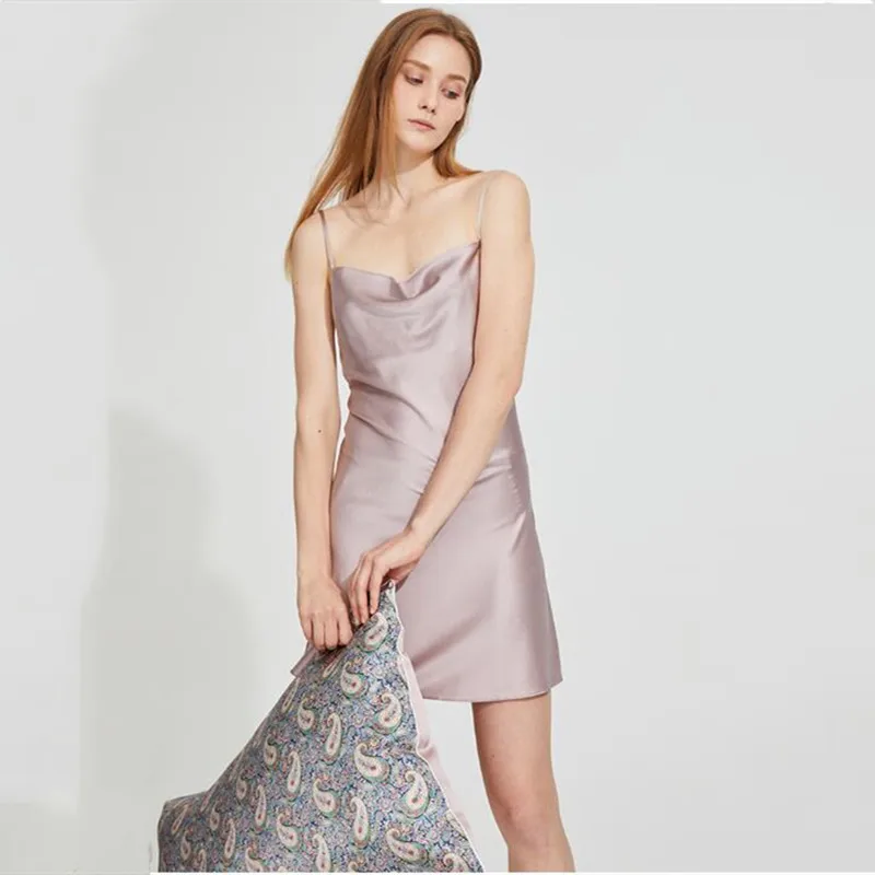 French Elegant Acetate satin Dresses Women Red Black artificial silk mini party Dress Ladies Christmas Dress Night Vestidos