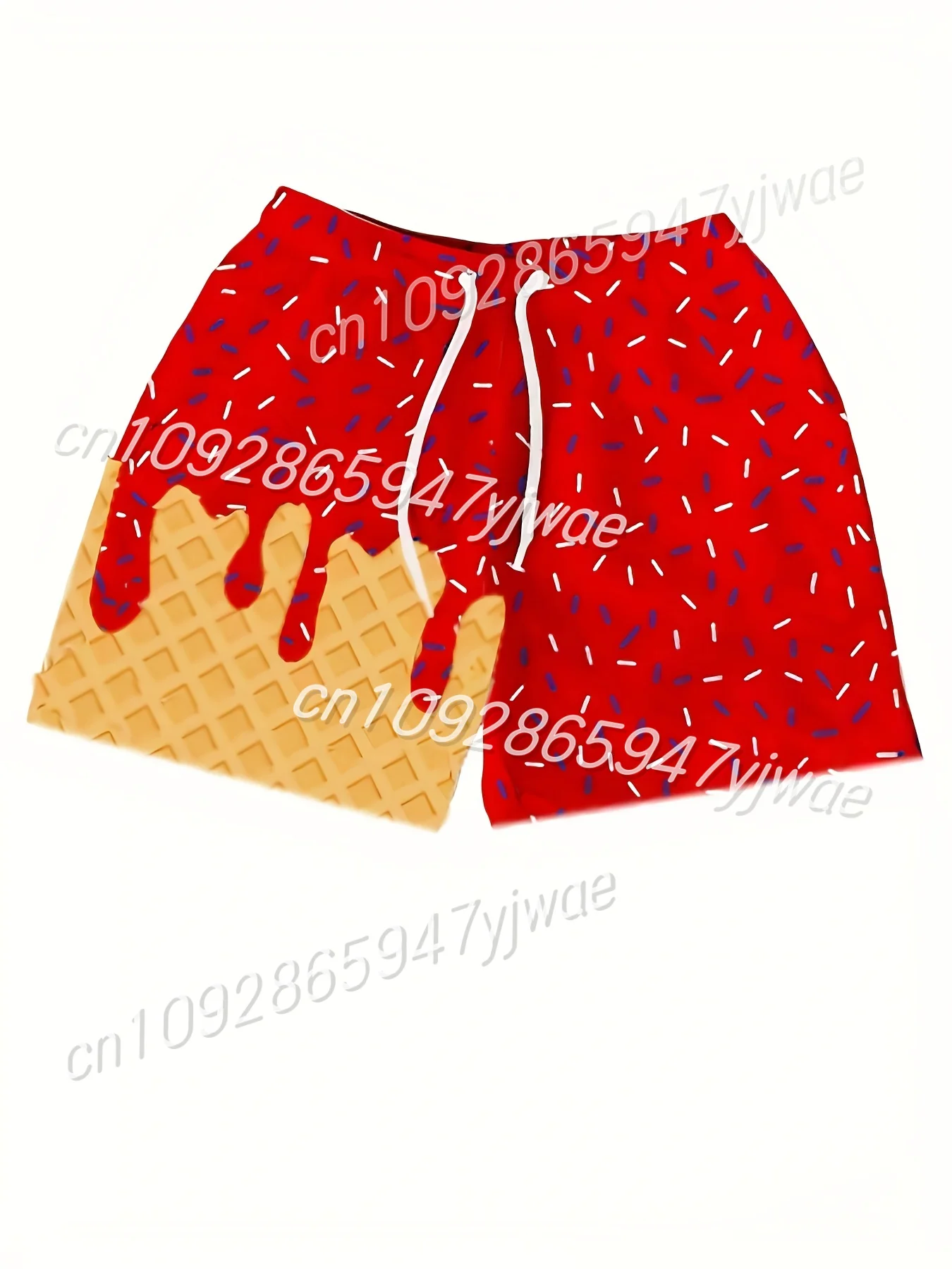 

Men's Ice Cream Print Beach Shorts Casual Unisex Gym Fitness Men's Trousers Summer Women Shorts Sport Beach Shorts
