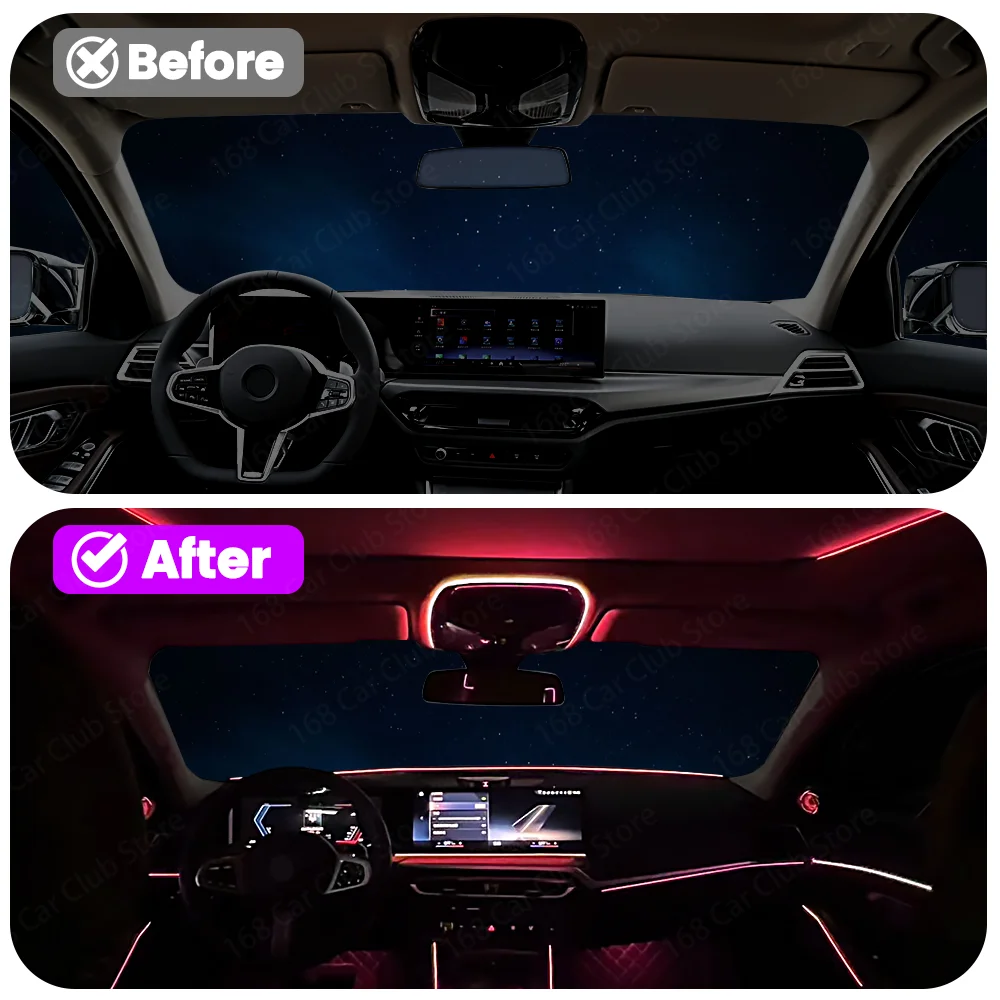 LED 11 Color Ambient Light Wired Reading Light For BMW 2 3 4 5 6GT 7 8 Series G20 G30 G05 G06 G07 G01 G60 G70 Car