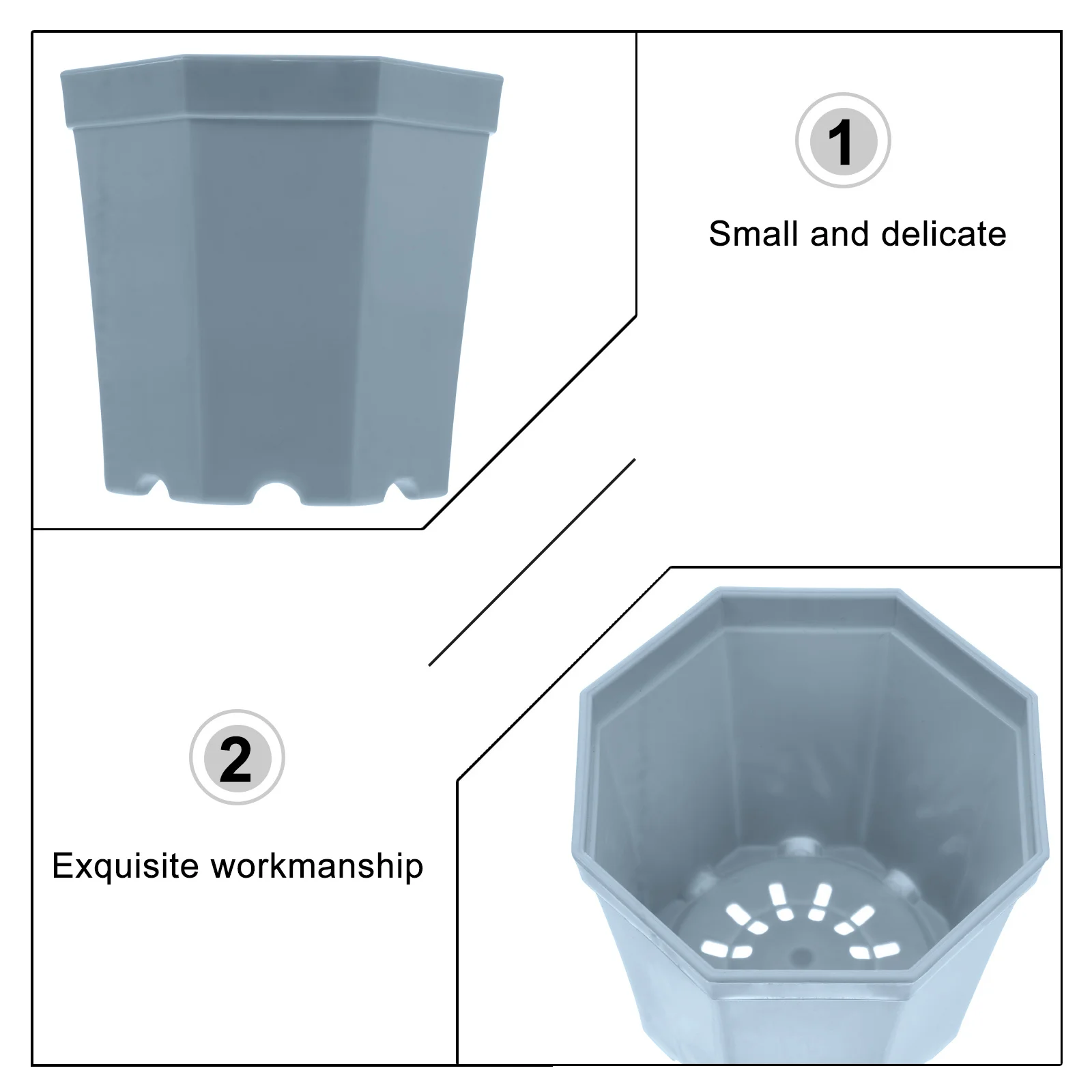

5 шт. безопасные нежные пластиковые цветочные горшки, маленькие изысканные декоративные горшки для любителей садоводства, мини-горшок